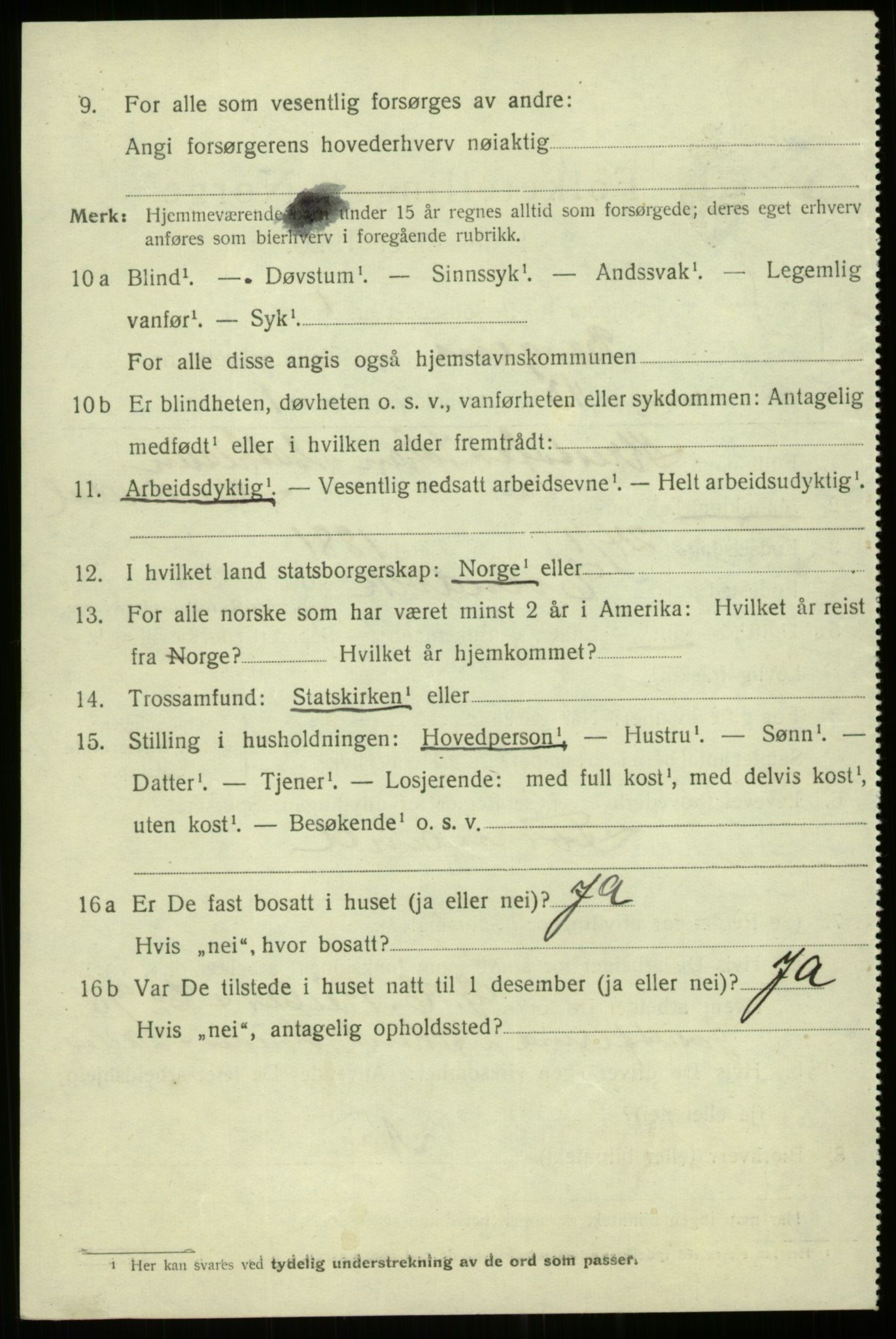 SAB, 1920 census for Bergen, 1920, p. 151790