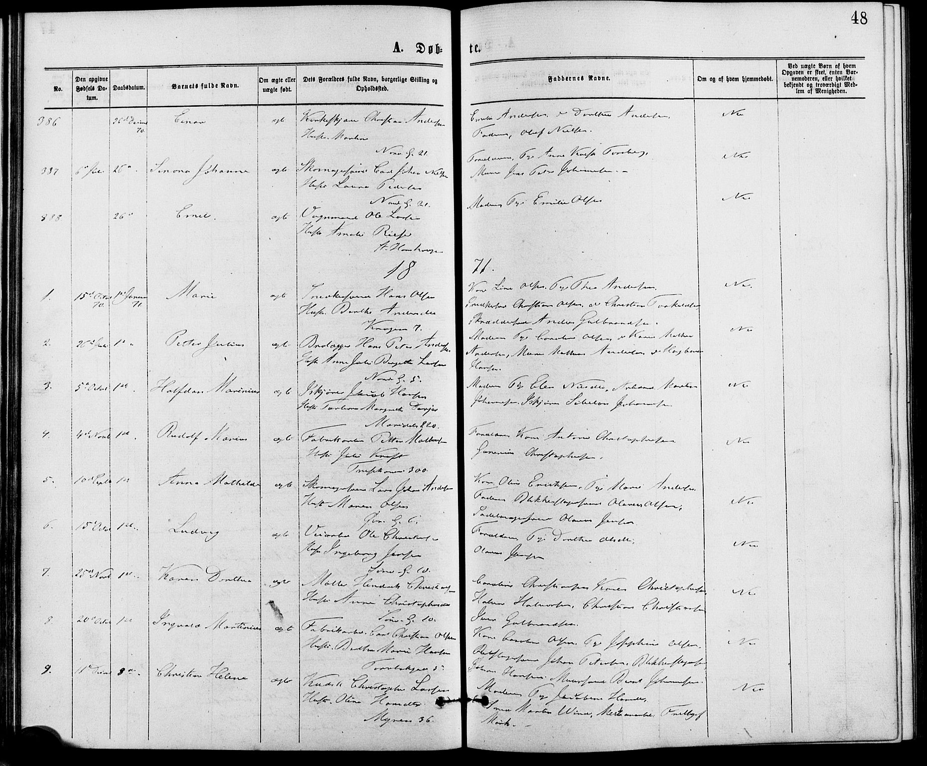 Gamle Aker prestekontor Kirkebøker, SAO/A-10617a/G/L0003: Parish register (copy) no. 3, 1869-1874, p. 48