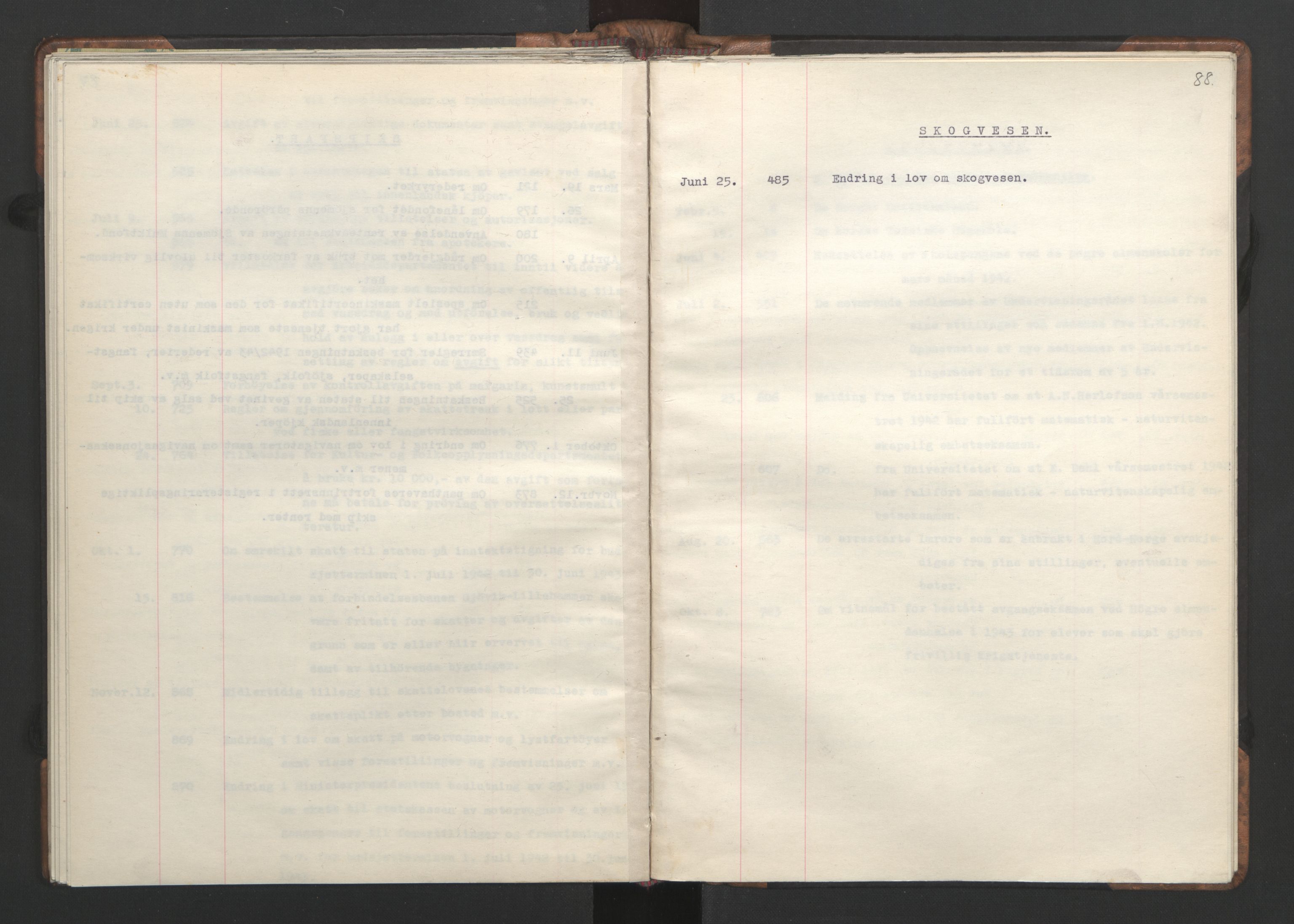 NS-administrasjonen 1940-1945 (Statsrådsekretariatet, de kommisariske statsråder mm), AV/RA-S-4279/D/Da/L0002: Register (RA j.nr. 985/1943, tilgangsnr. 17/1943), 1942, p. 91