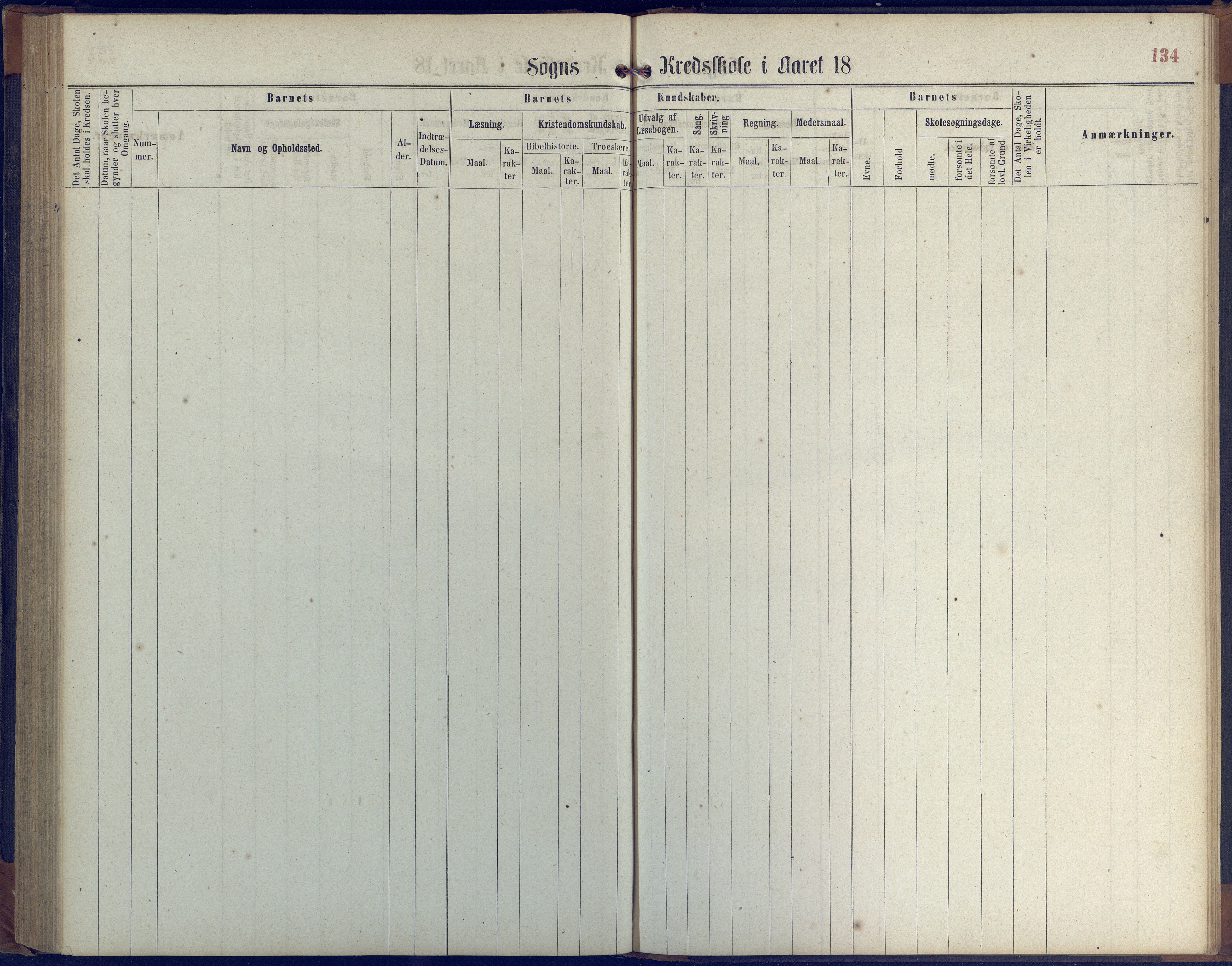 Hisøy kommune frem til 1991, AAKS/KA0922-PK/31/L0004: Skoleprotokoll, 1863-1887, p. 134