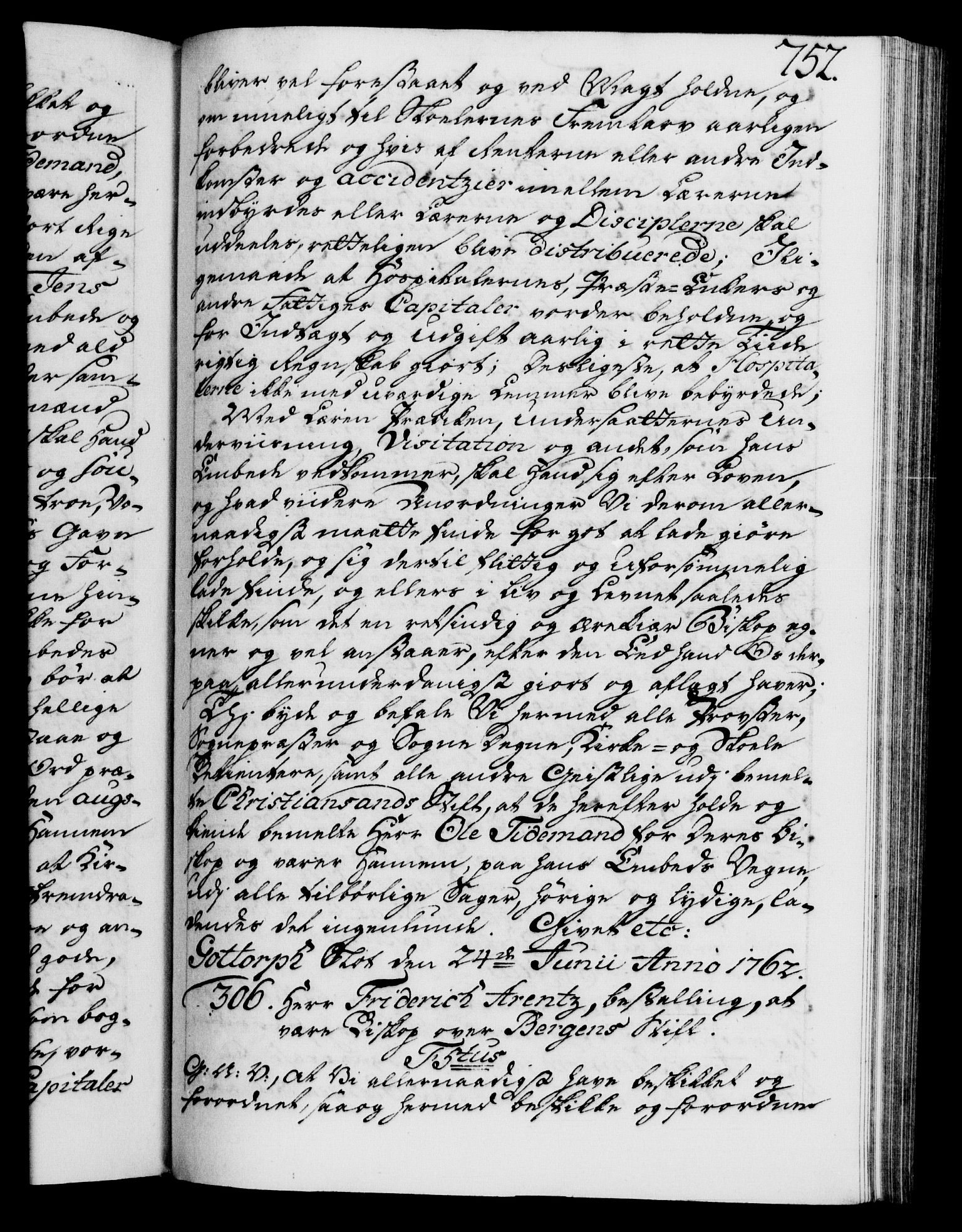 Danske Kanselli 1572-1799, AV/RA-EA-3023/F/Fc/Fca/Fcaa/L0041: Norske registre, 1760-1762, p. 752a