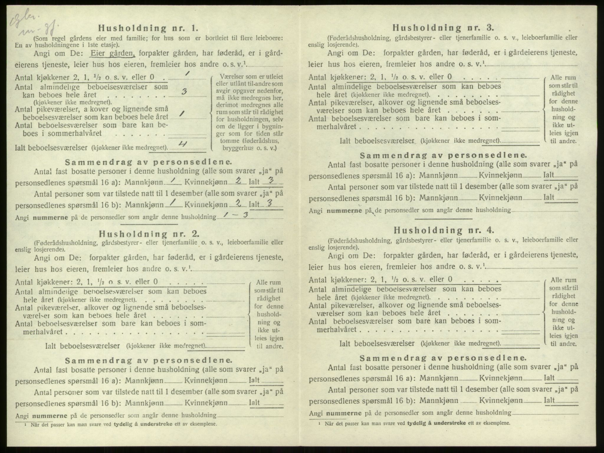 SAB, 1920 census for Stryn, 1920, p. 464