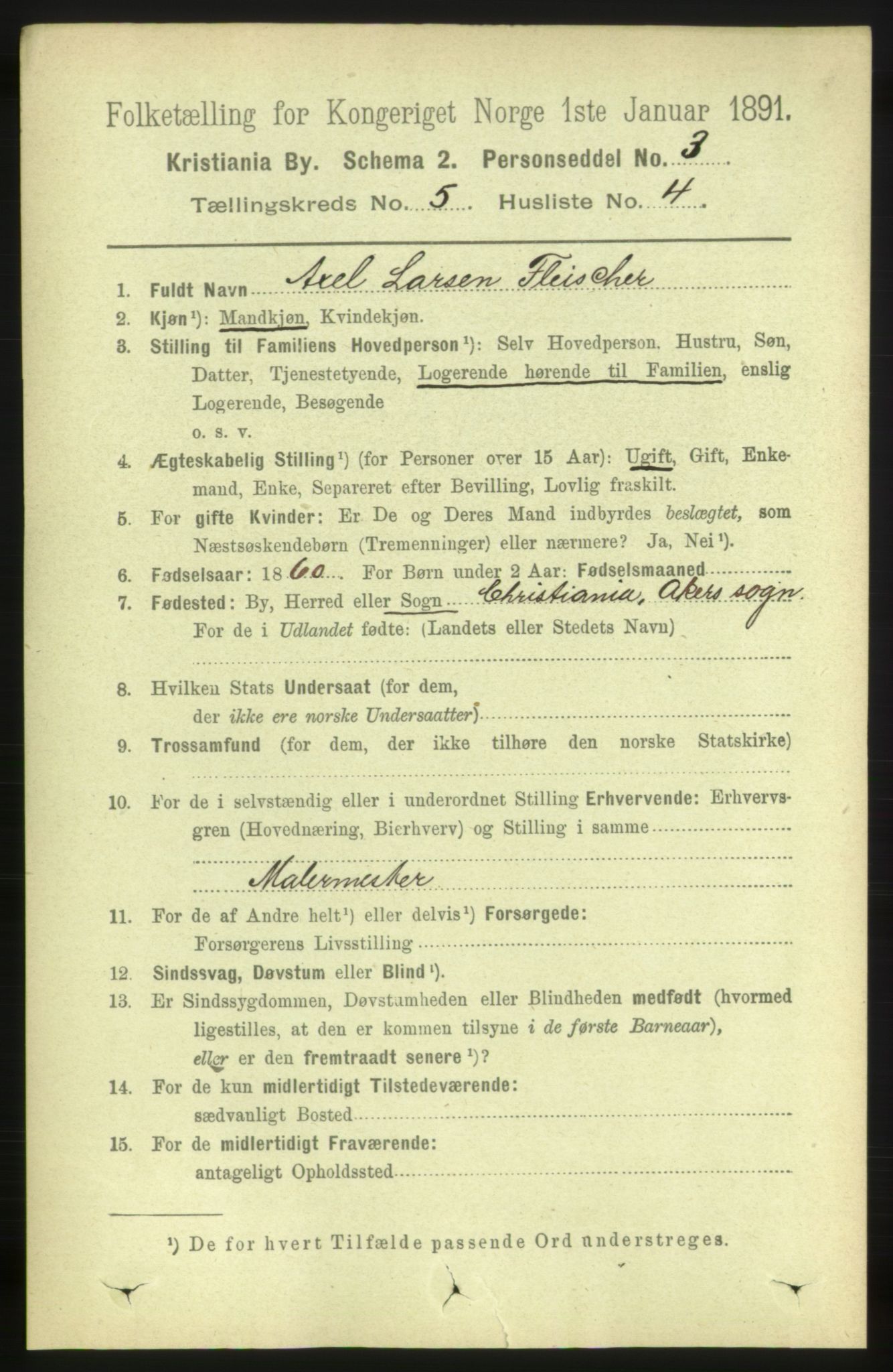 RA, 1891 census for 0301 Kristiania, 1891, p. 2350