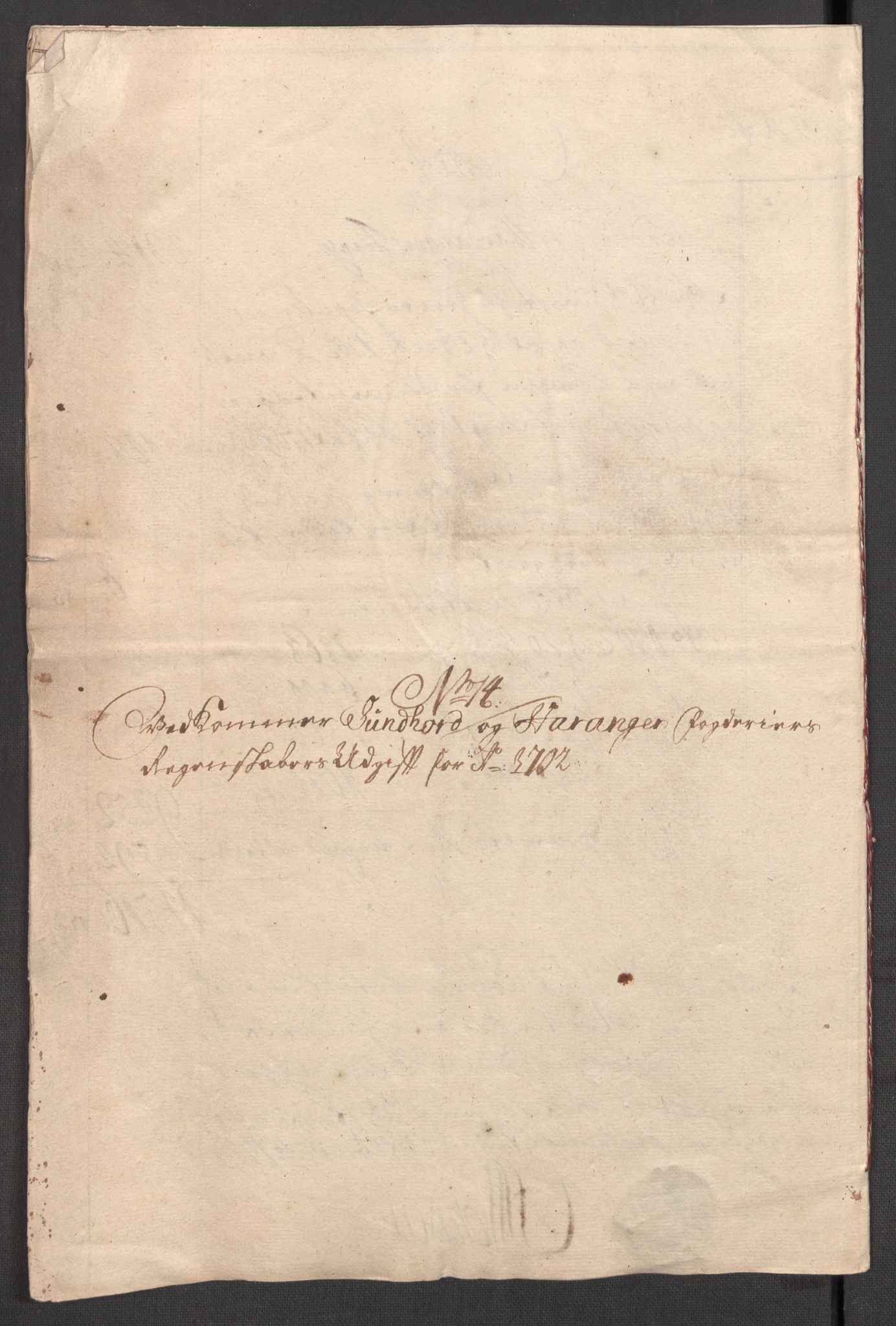 Rentekammeret inntil 1814, Reviderte regnskaper, Fogderegnskap, AV/RA-EA-4092/R48/L2980: Fogderegnskap Sunnhordland og Hardanger, 1702, p. 240