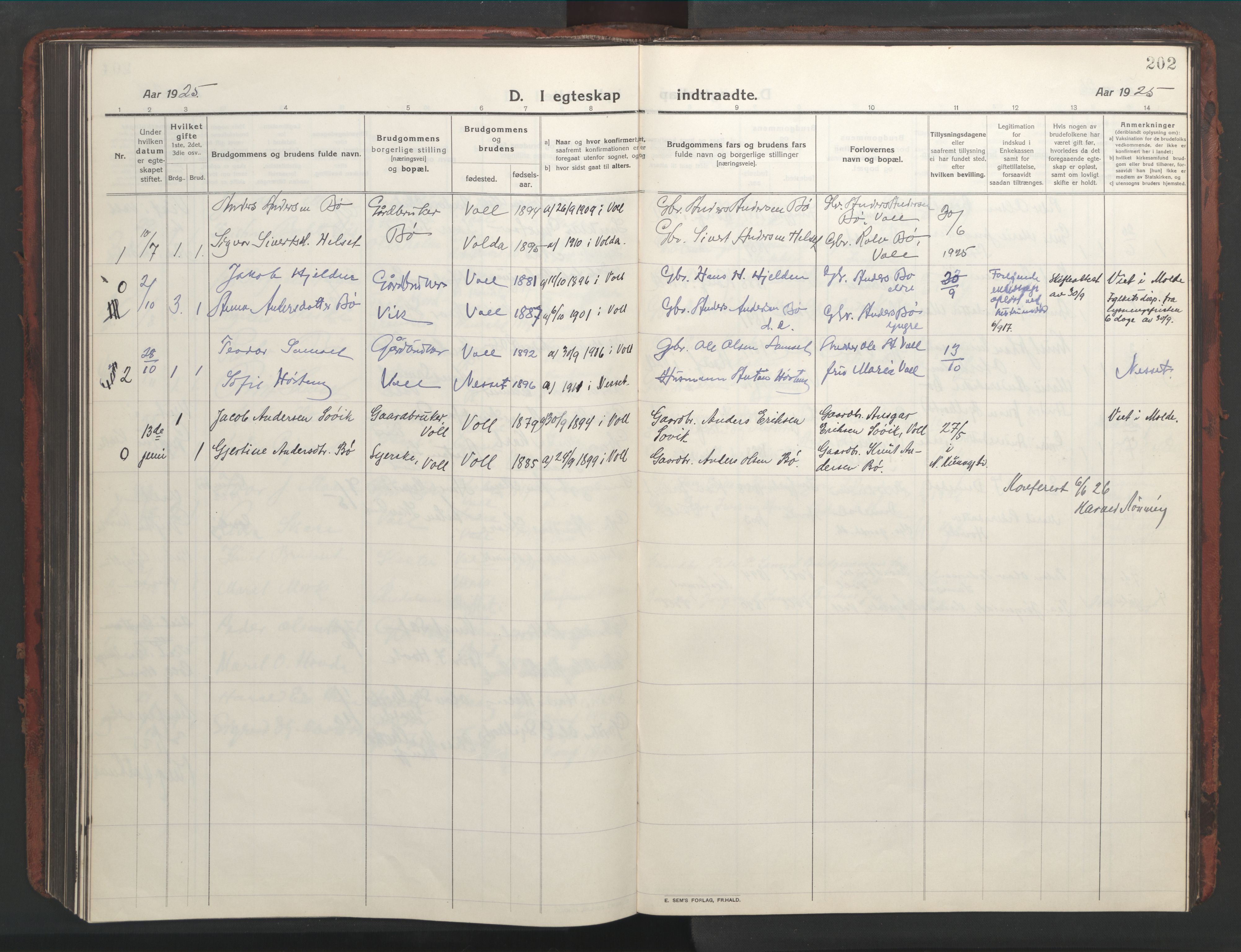 Ministerialprotokoller, klokkerbøker og fødselsregistre - Møre og Romsdal, AV/SAT-A-1454/543/L0565: Parish register (copy) no. 543C03, 1916-1955, p. 202