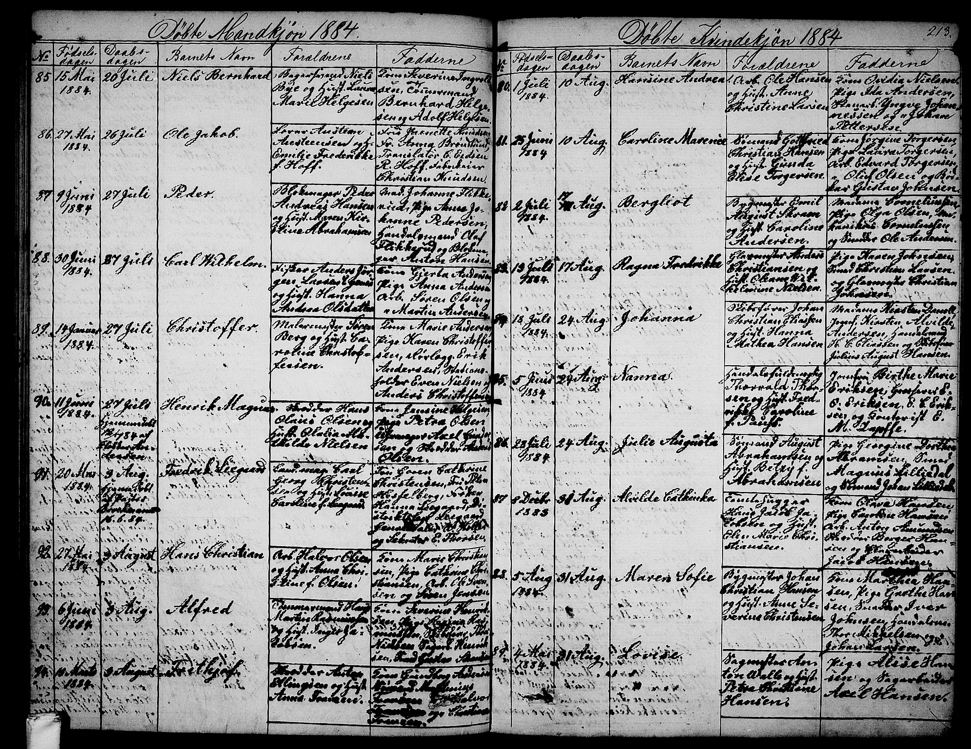 Larvik kirkebøker, AV/SAKO-A-352/G/Ga/L0004: Parish register (copy) no. I 4, 1871-1888, p. 213