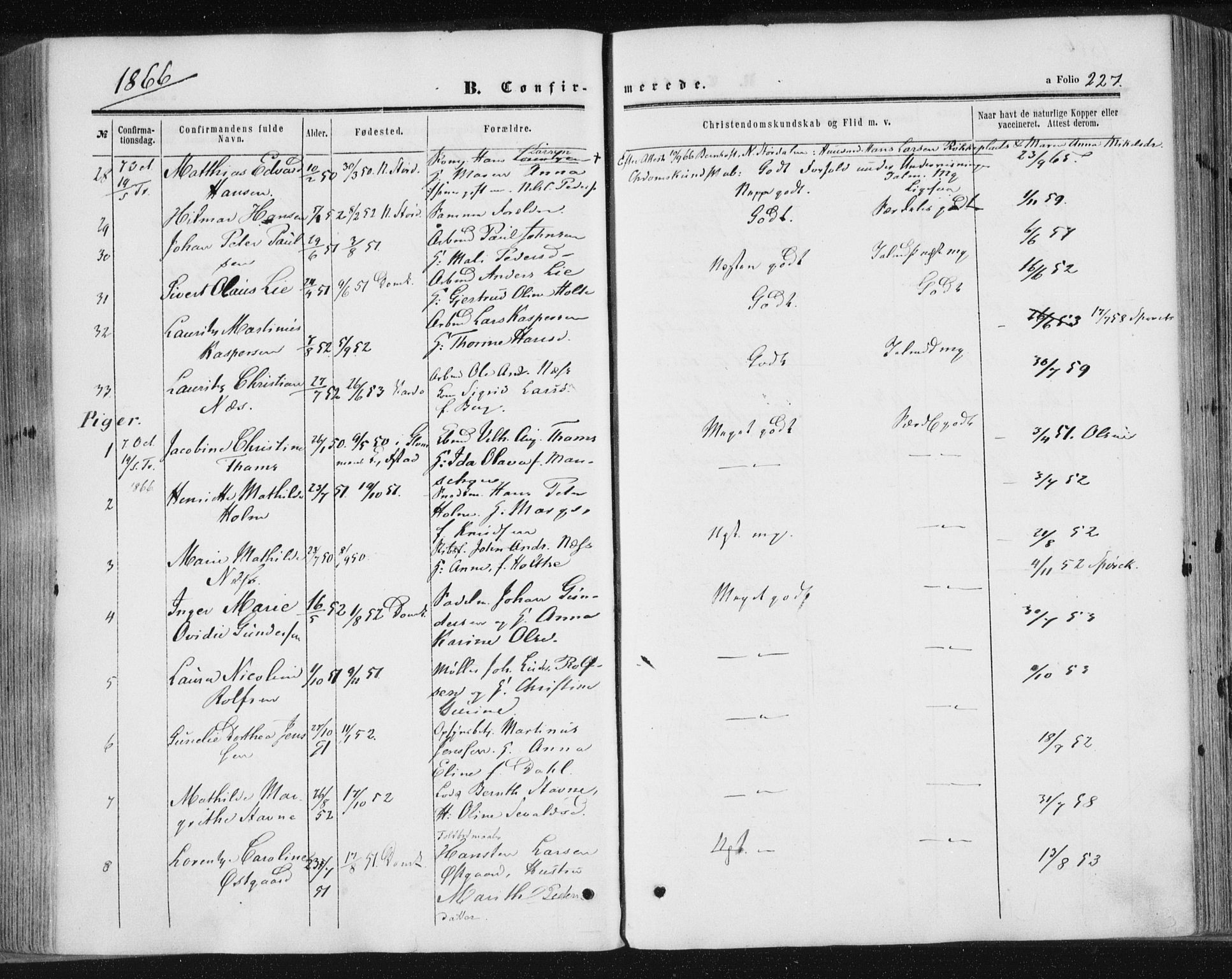 Ministerialprotokoller, klokkerbøker og fødselsregistre - Sør-Trøndelag, SAT/A-1456/602/L0115: Parish register (official) no. 602A13, 1860-1872, p. 227