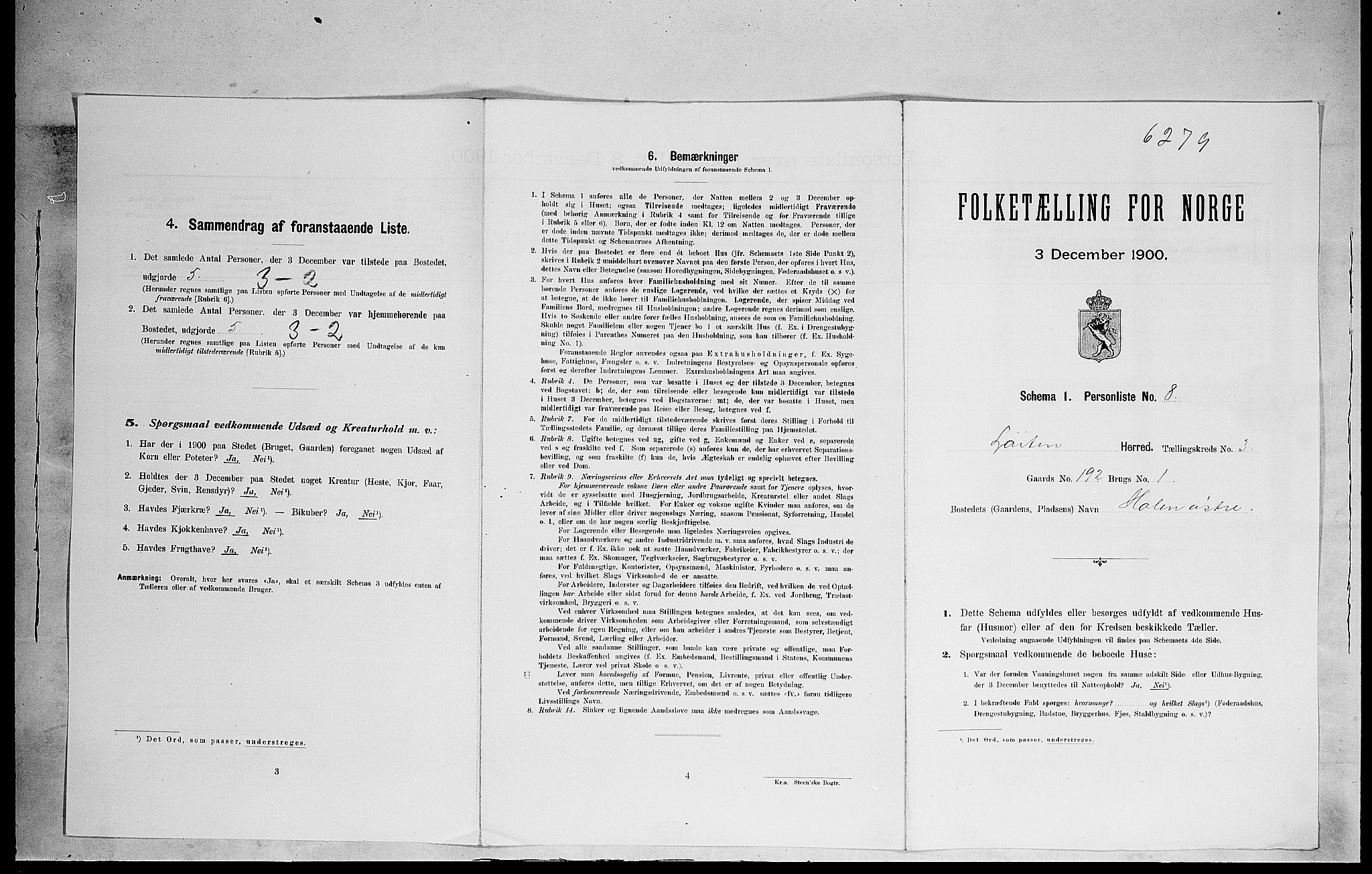 SAH, 1900 census for Løten, 1900, p. 803