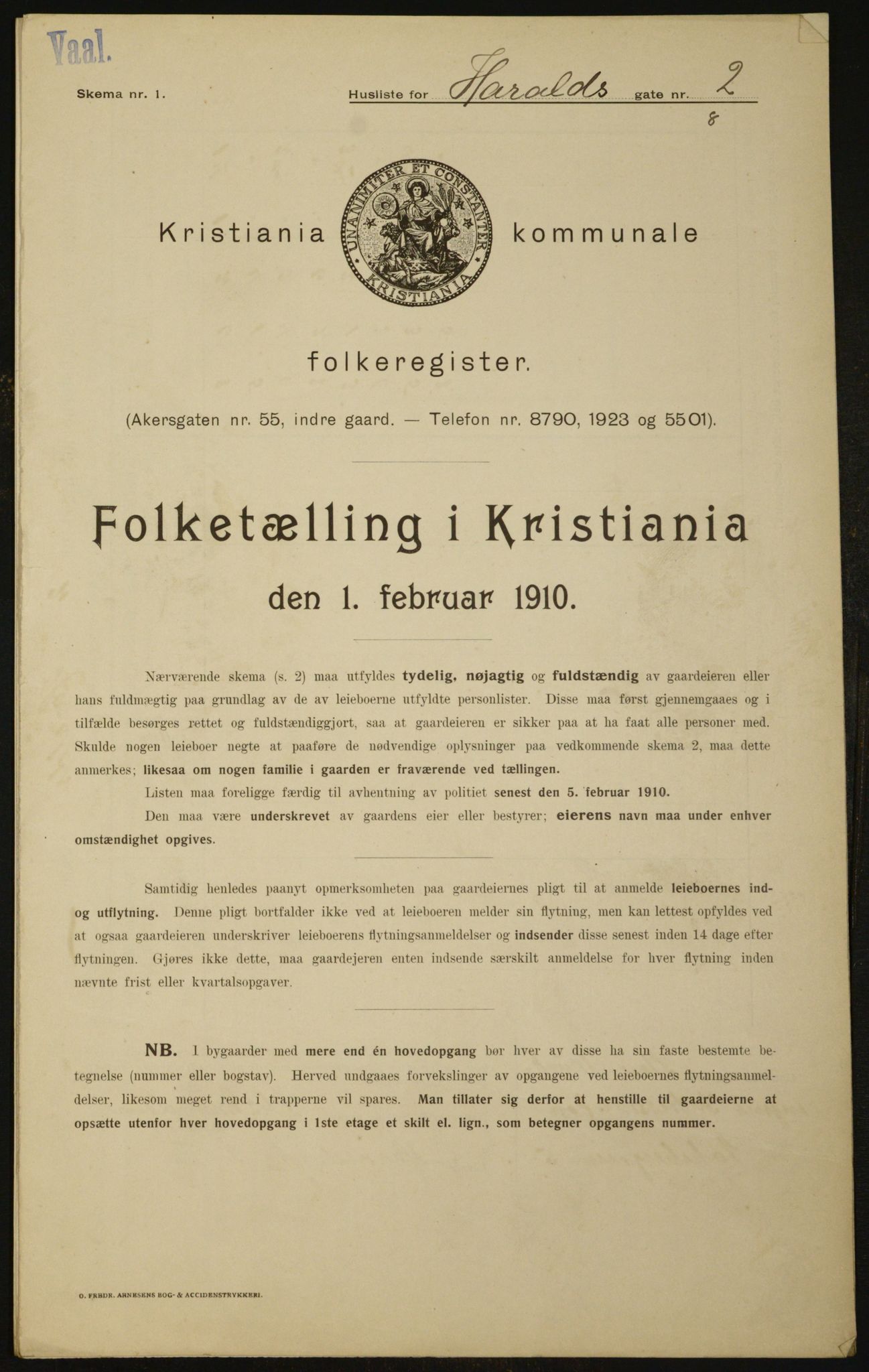 OBA, Municipal Census 1910 for Kristiania, 1910, p. 32855