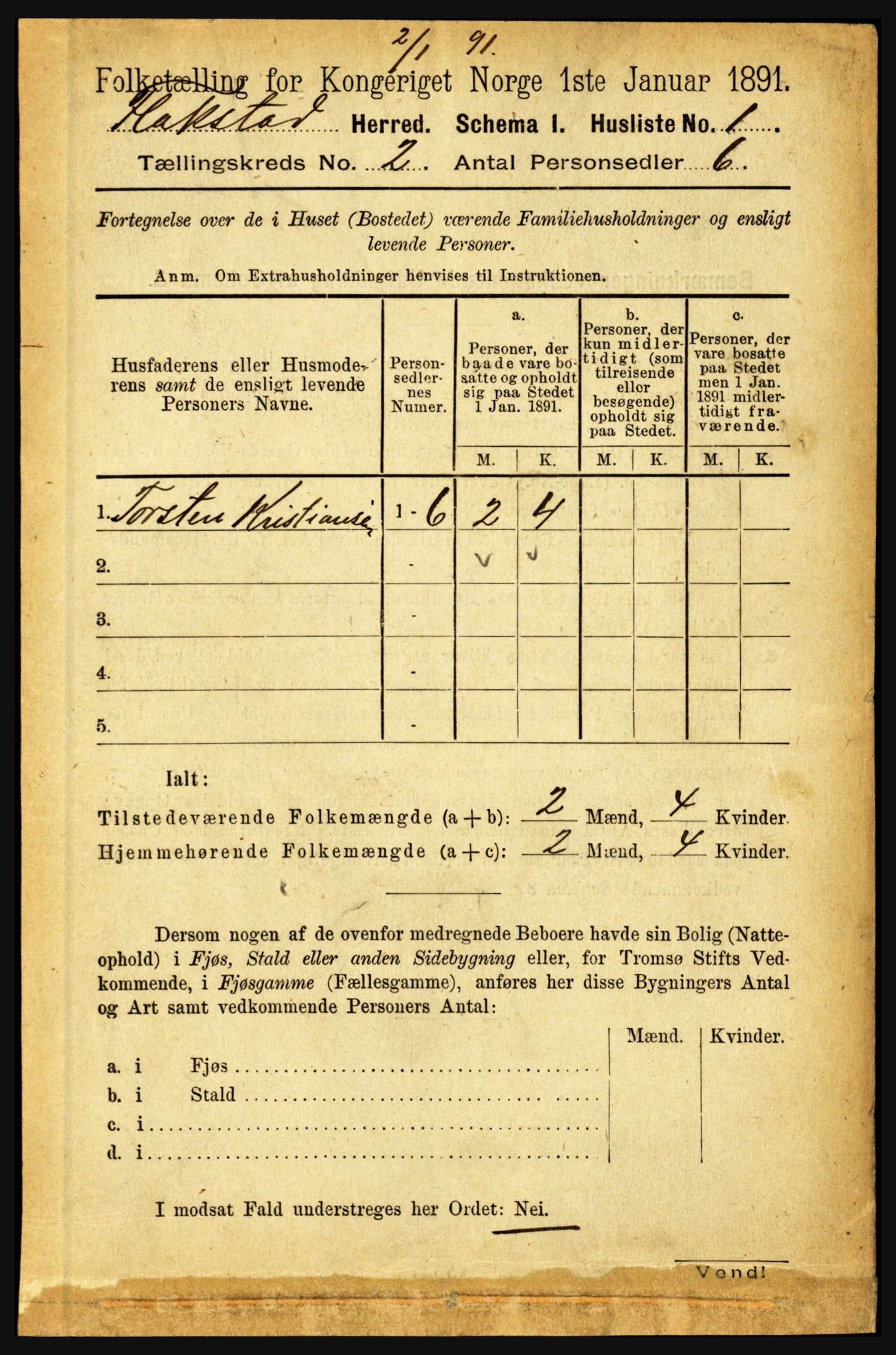 RA, 1891 census for 1859 Flakstad, 1891, p. 515