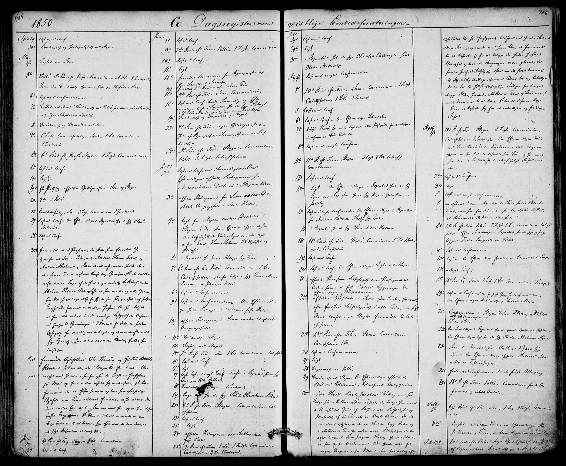 Sem kirkebøker, AV/SAKO-A-5/F/Fa/L0006: Parish register (official) no. I 6, 1843-1855, p. 705-706