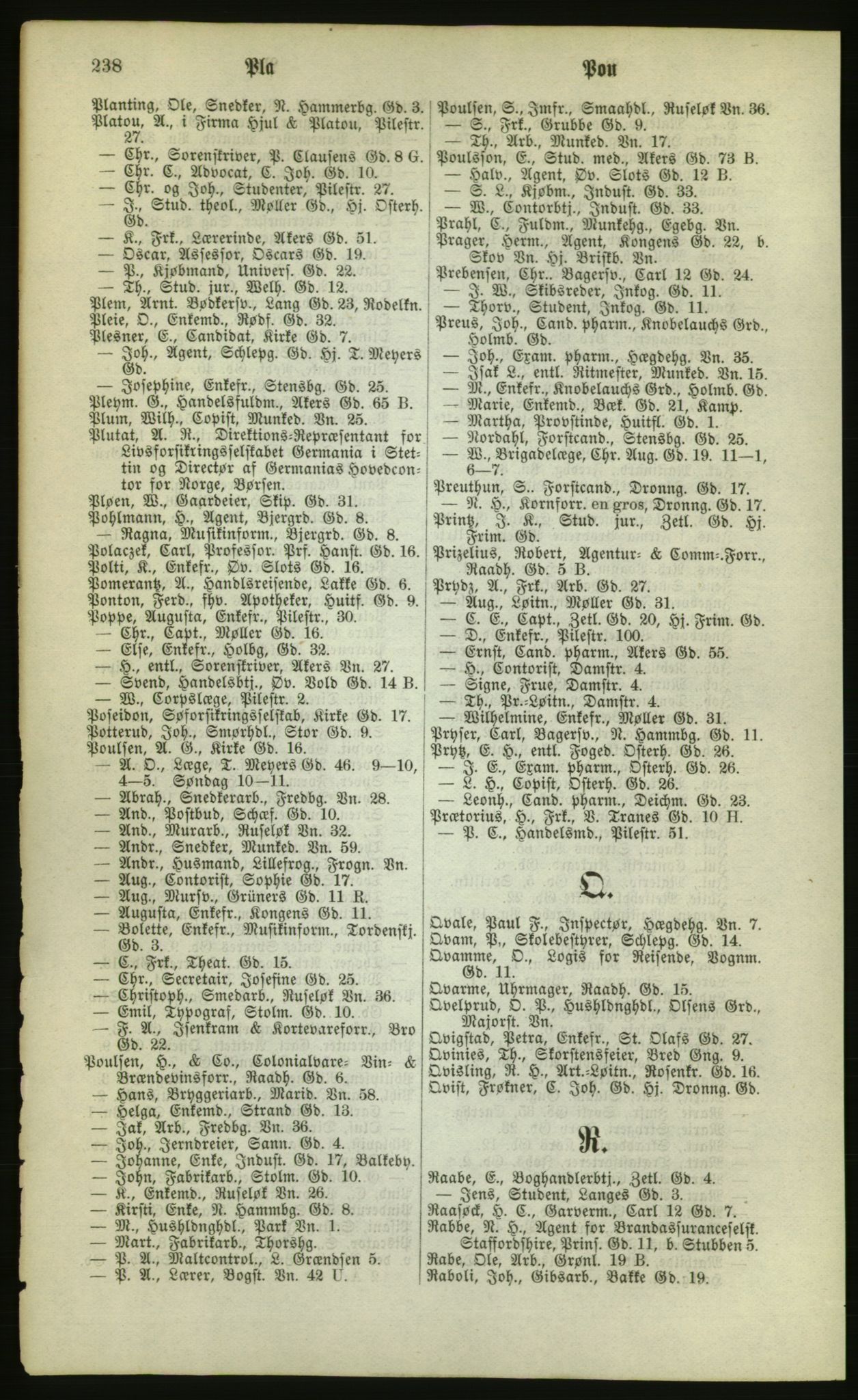 Kristiania/Oslo adressebok, PUBL/-, 1880, p. 238