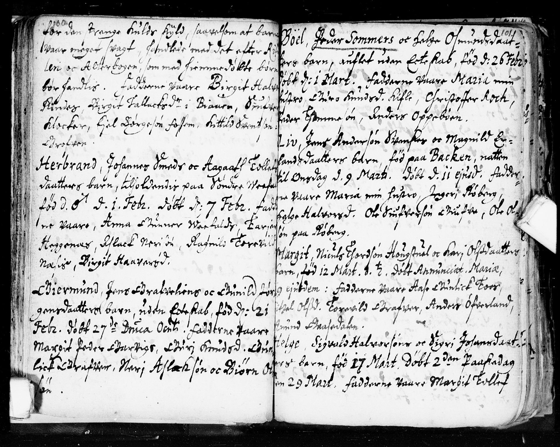 Seljord kirkebøker, SAKO/A-20/F/Fa/L0002: Parish register (official) no. I 2, 1689-1713, p. 100-101
