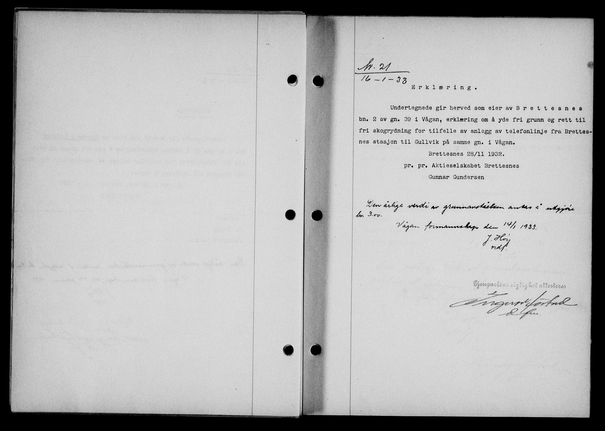 Lofoten sorenskriveri, AV/SAT-A-0017/1/2/2C/L0027b: Mortgage book no. 27b, 1933-1933, Deed date: 16.01.1933