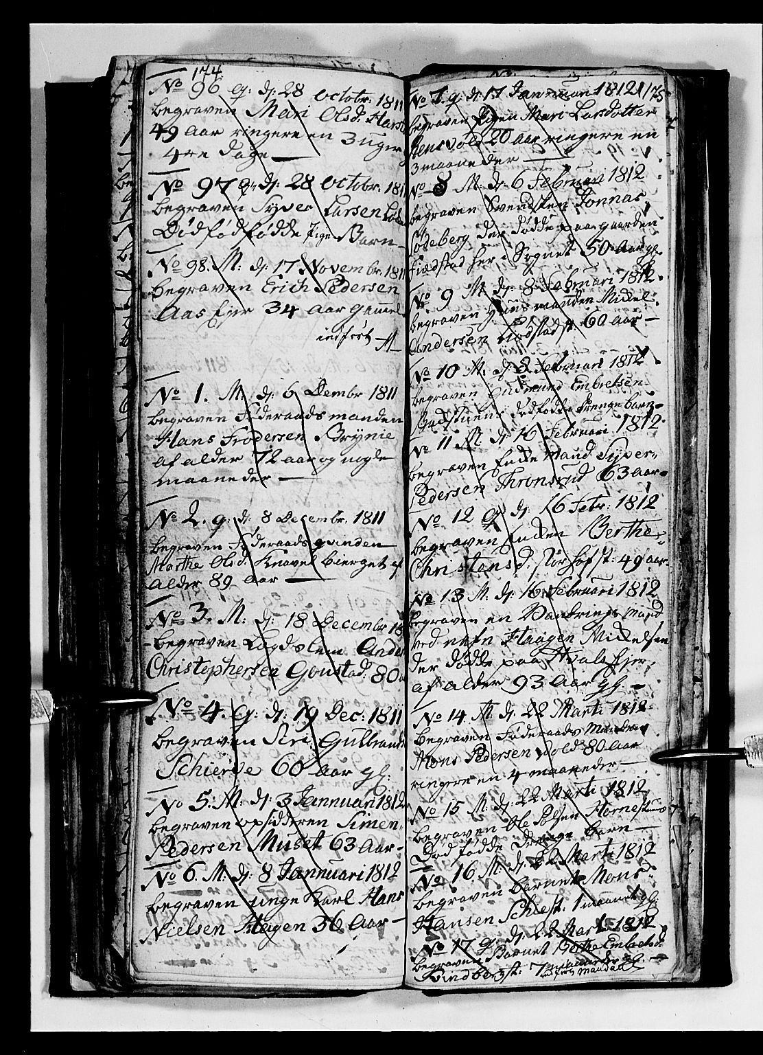 Romedal prestekontor, SAH/PREST-004/L/L0004: Parish register (copy) no. 4, 1807-1814, p. 174-175