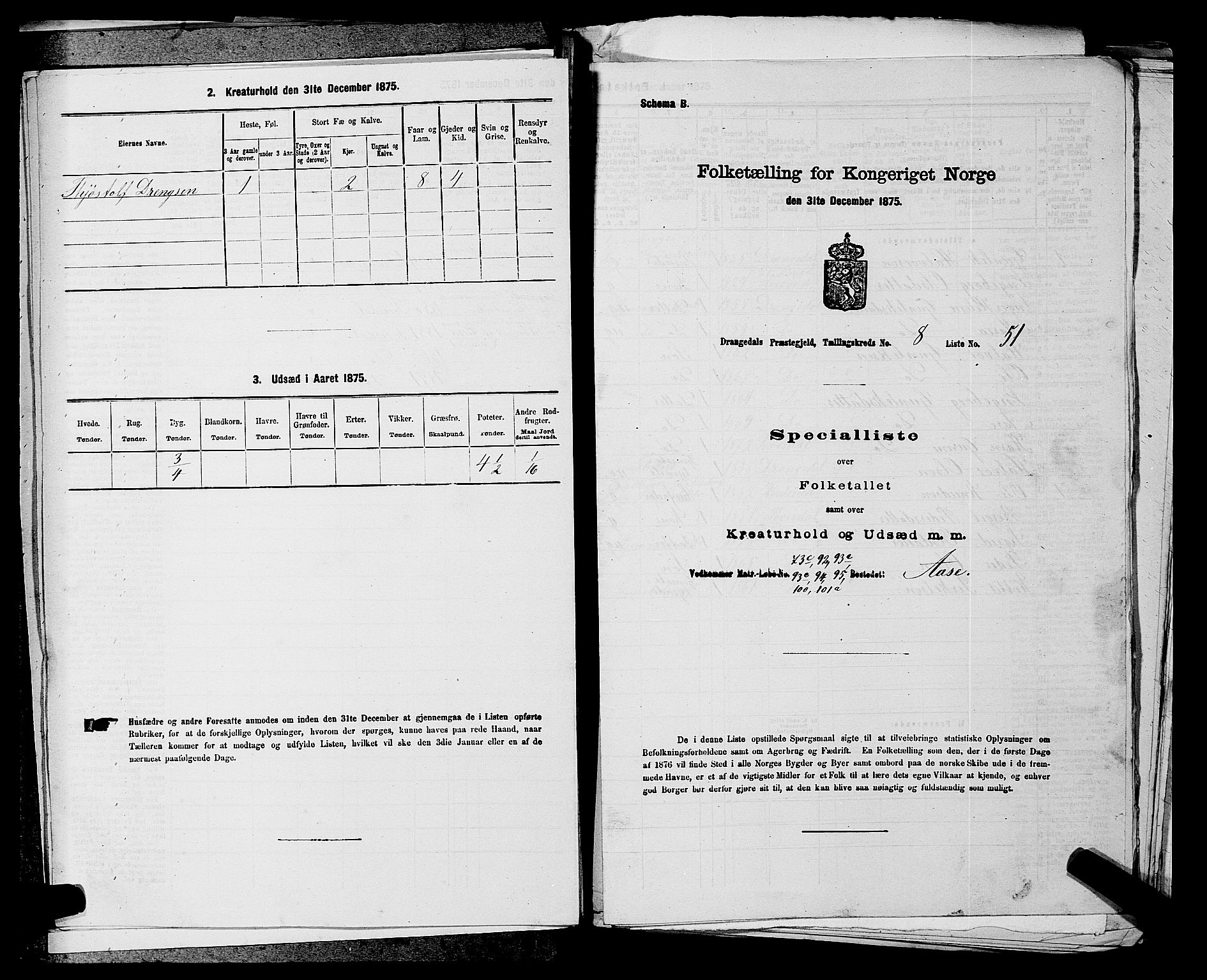 SAKO, 1875 census for 0817P Drangedal, 1875, p. 865