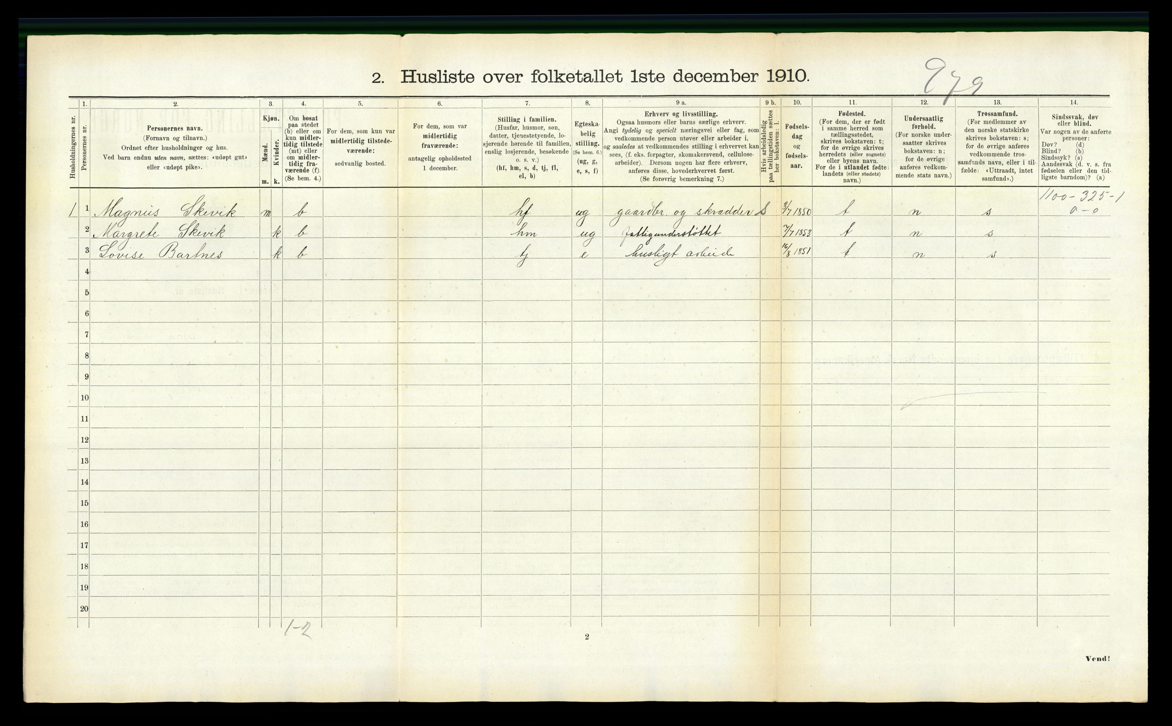 RA, 1910 census for Beitstad, 1910, p. 976