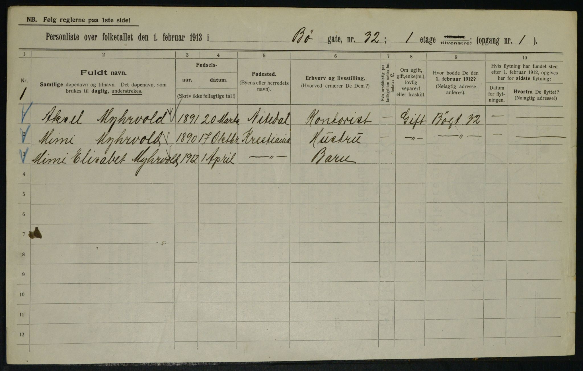 OBA, Municipal Census 1913 for Kristiania, 1913, p. 11388