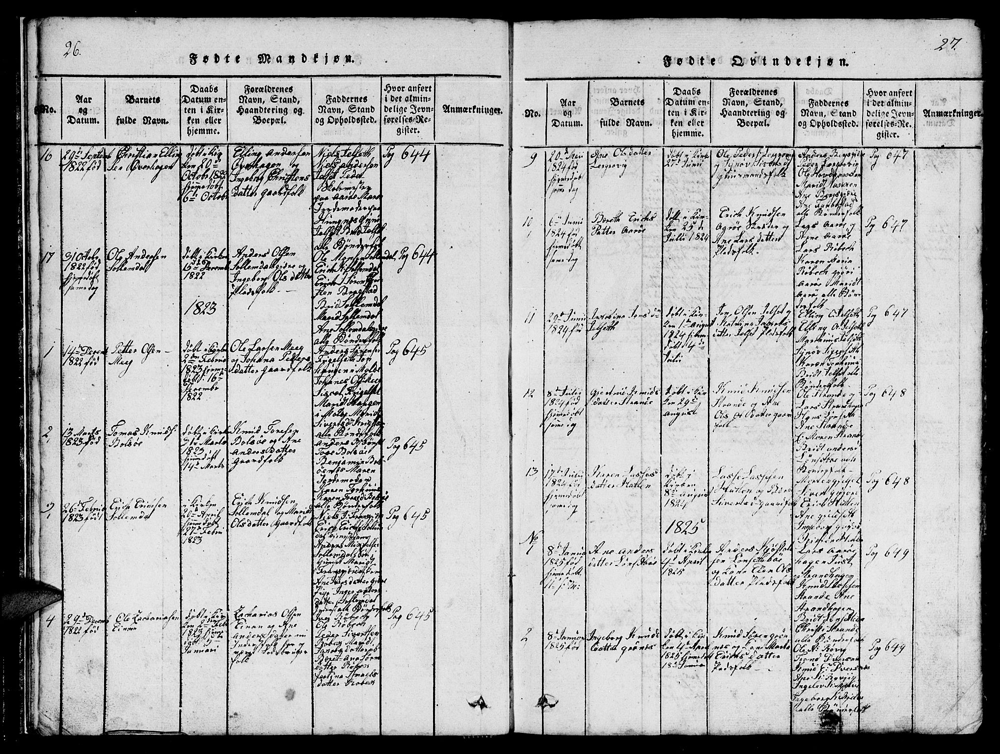 Ministerialprotokoller, klokkerbøker og fødselsregistre - Møre og Romsdal, SAT/A-1454/555/L0665: Parish register (copy) no. 555C01, 1818-1868, p. 26-27