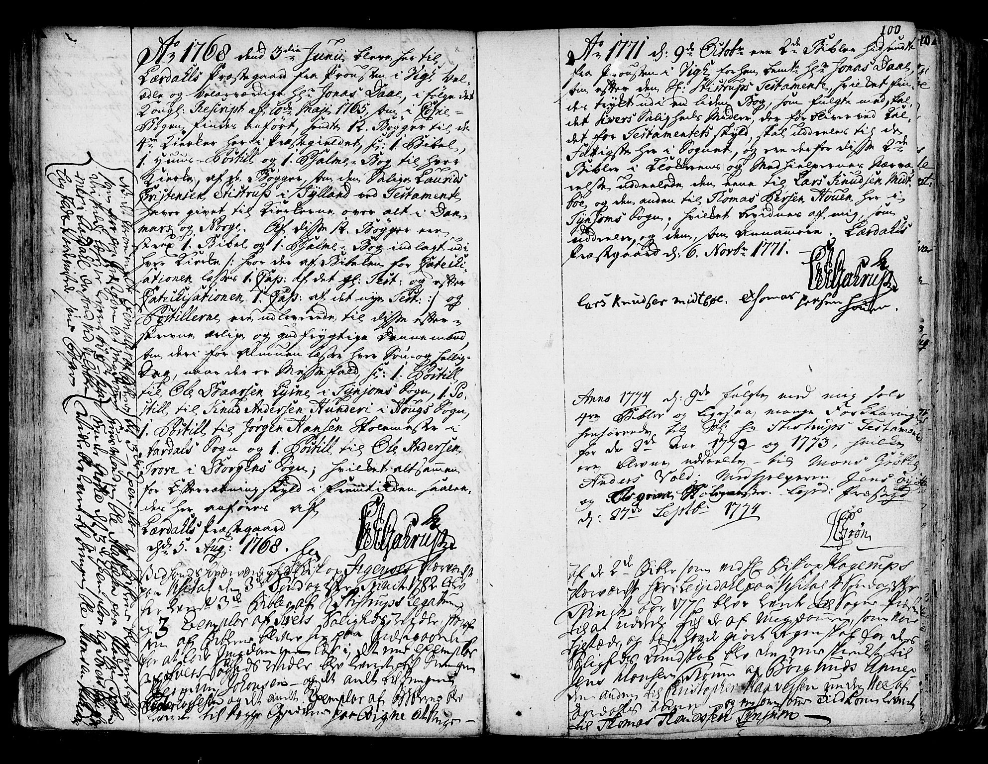 Lærdal sokneprestembete, SAB/A-81201: Parish register (official) no. A 2, 1752-1782, p. 100