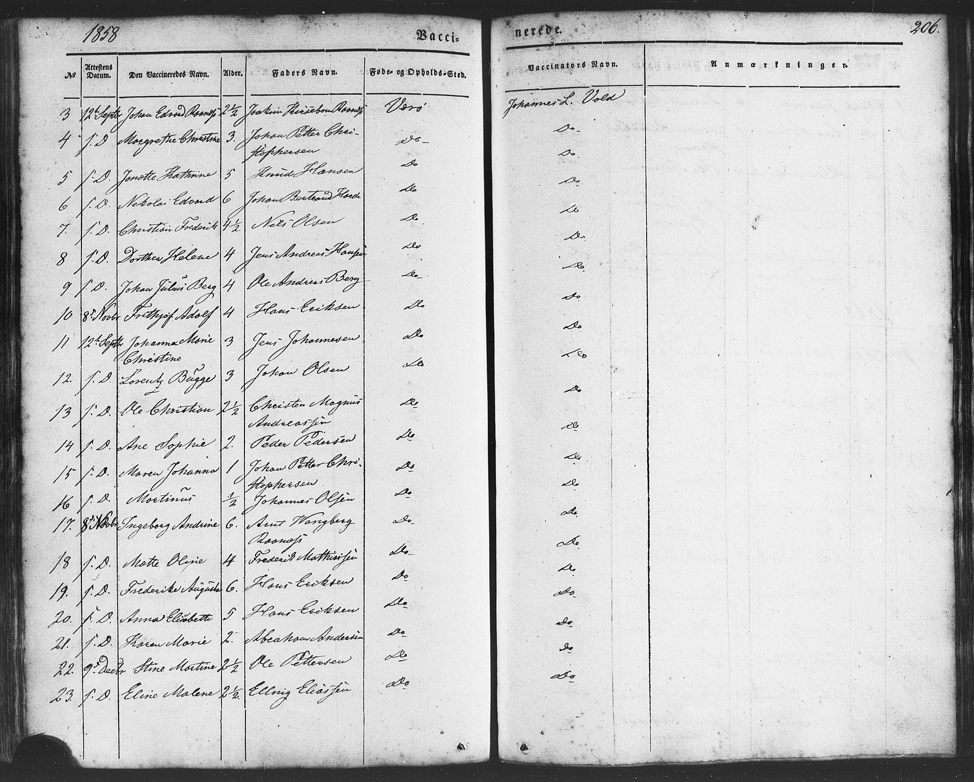 Ministerialprotokoller, klokkerbøker og fødselsregistre - Nordland, SAT/A-1459/807/L0121: Parish register (official) no. 807A04, 1846-1879, p. 206