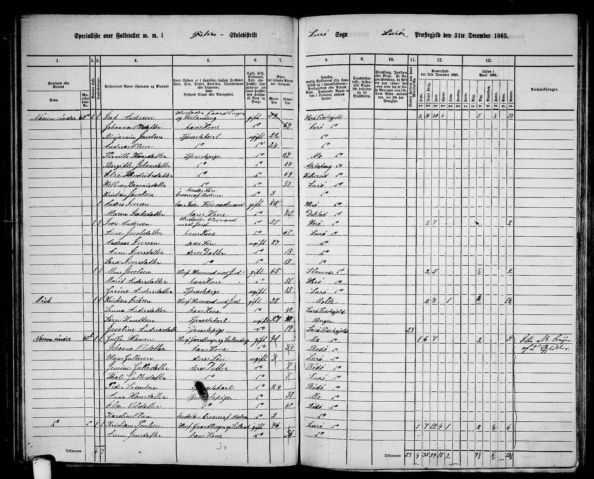 RA, 1865 census for Lurøy, 1865, p. 77