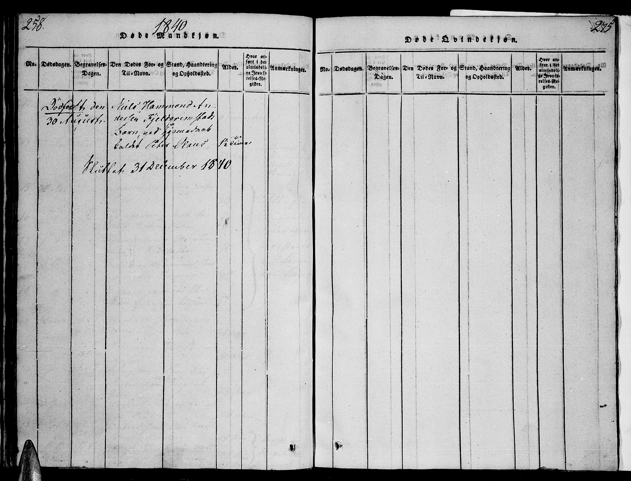 Ministerialprotokoller, klokkerbøker og fødselsregistre - Nordland, AV/SAT-A-1459/893/L1331: Parish register (official) no. 893A04, 1820-1840, p. 258-275