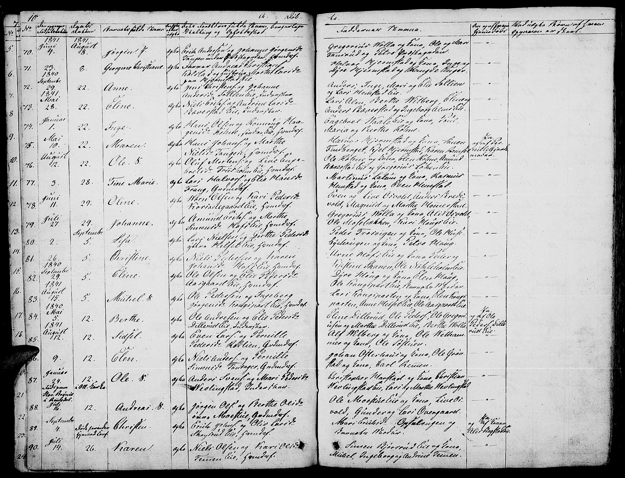 Stange prestekontor, AV/SAH-PREST-002/L/L0003: Parish register (copy) no. 3, 1840-1864, p. 10