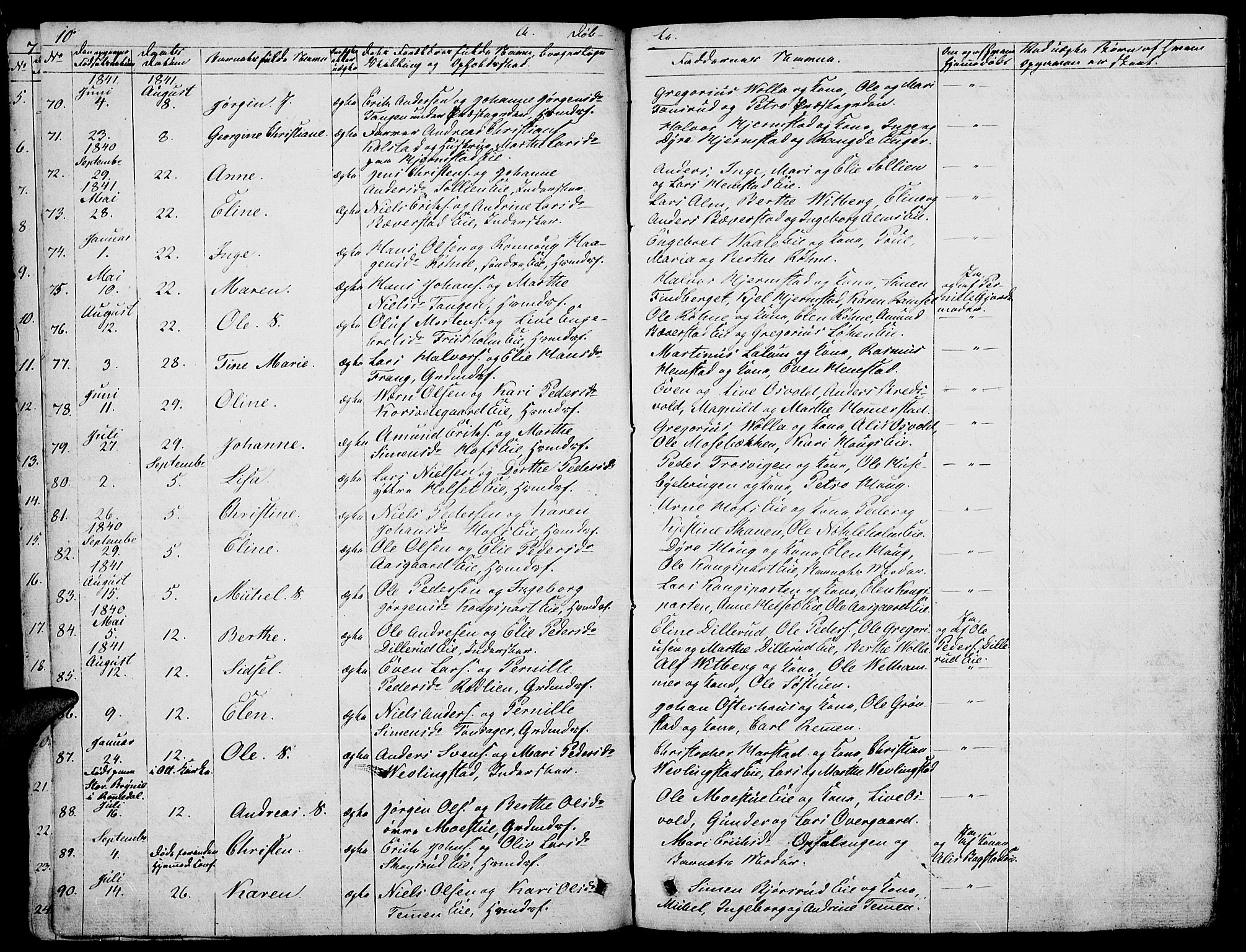 Stange prestekontor, AV/SAH-PREST-002/L/L0003: Parish register (copy) no. 3, 1840-1864, p. 10