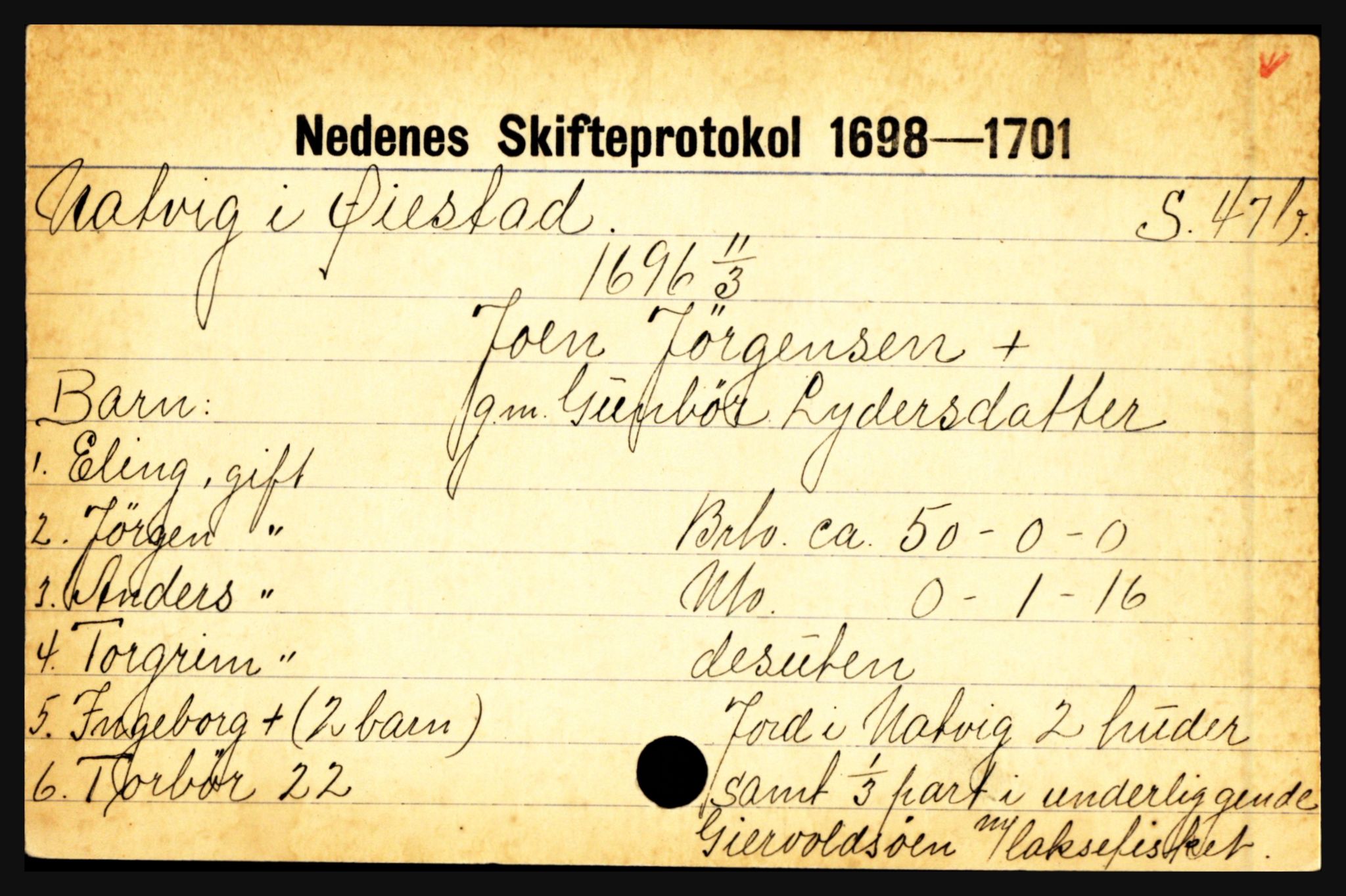 Nedenes sorenskriveri før 1824, AV/SAK-1221-0007/H, p. 21255