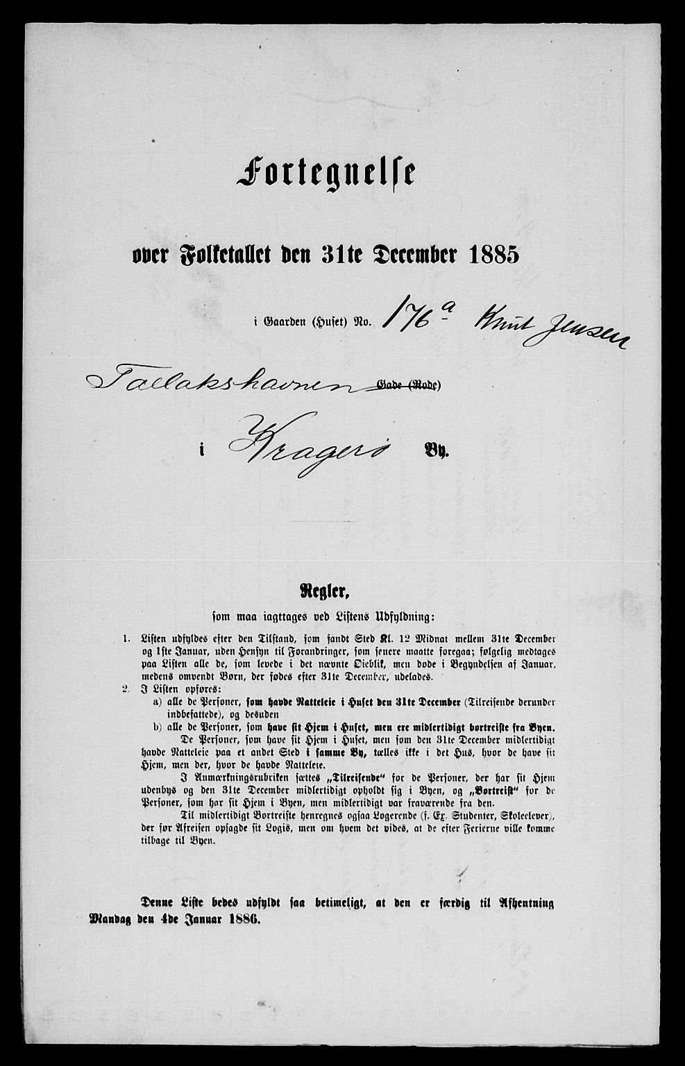 SAKO, 1885 census for 0801 Kragerø, 1885, p. 384