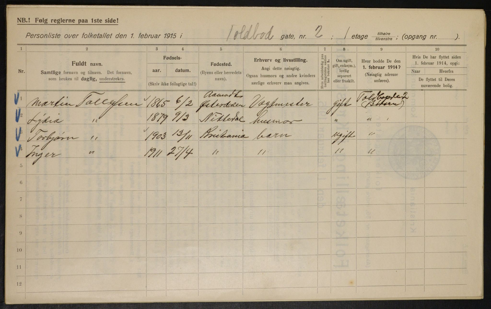 OBA, Municipal Census 1915 for Kristiania, 1915, p. 113504