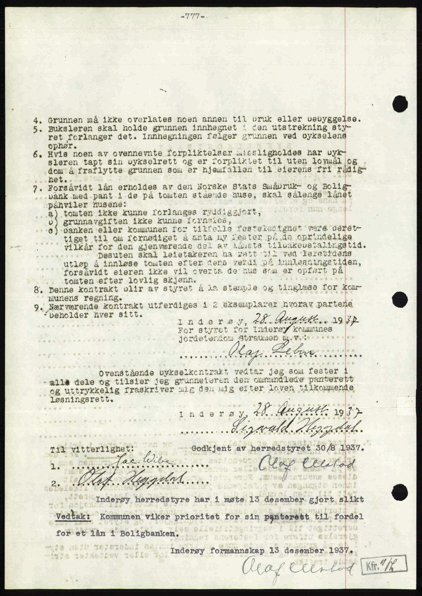 Inderøy sorenskriveri, AV/SAT-A-4147/1/2/2C: Mortgage book no. A 3, 1937-1938, p. 777, Diary no: : 101/1938