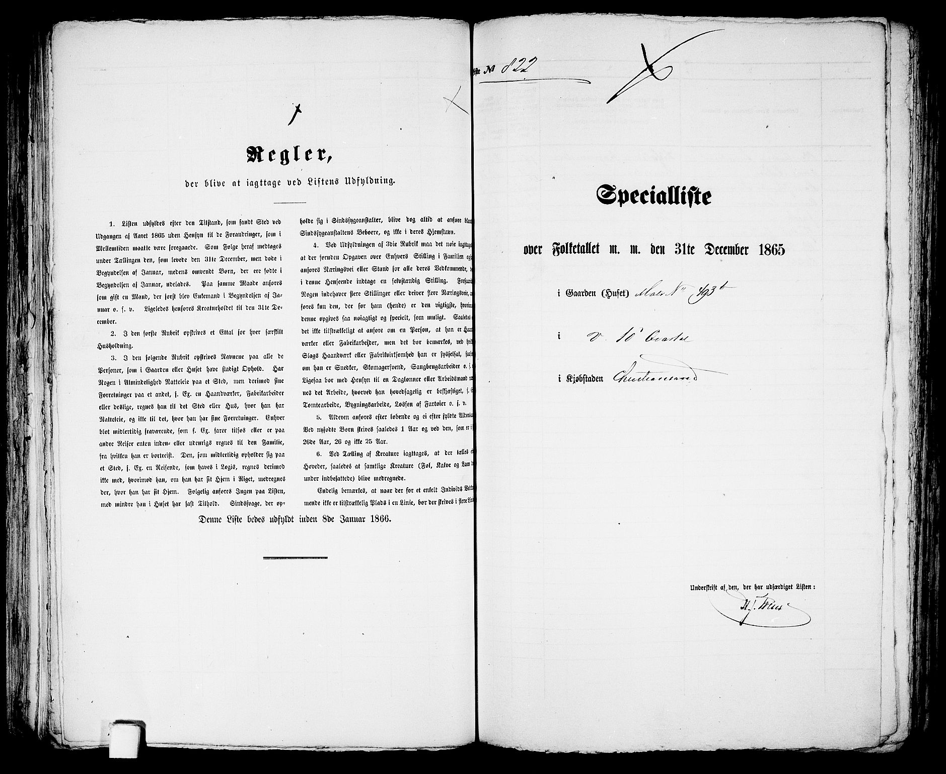 RA, 1865 census for Kristiansand, 1865, p. 1682