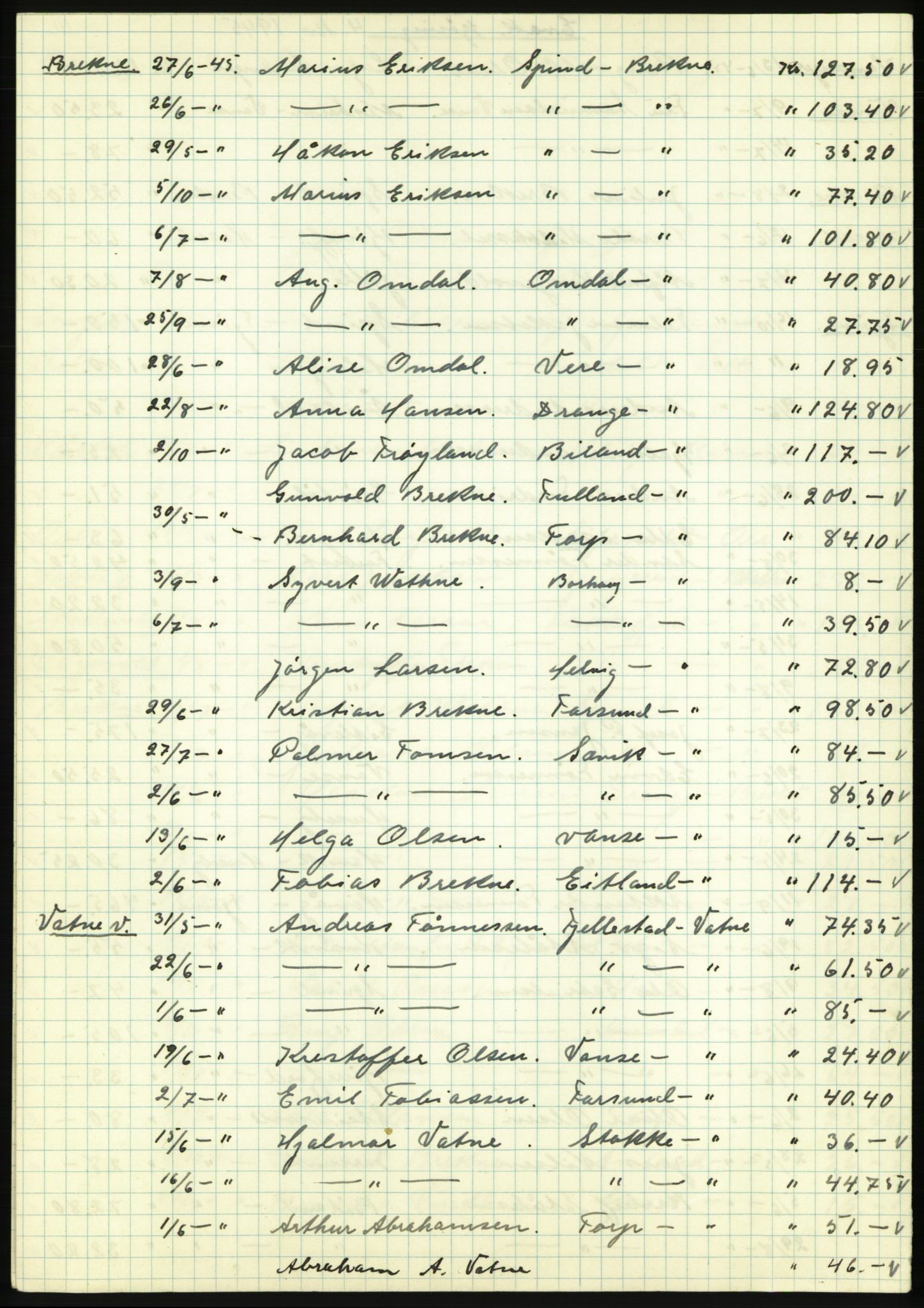 Forsvarsdepartementet, 10. kontor / Oppgjørskontoret, AV/RA-RAFA-1225/D/Db/L0180: Lista oppgjørskontor, 1942-1952, p. 69