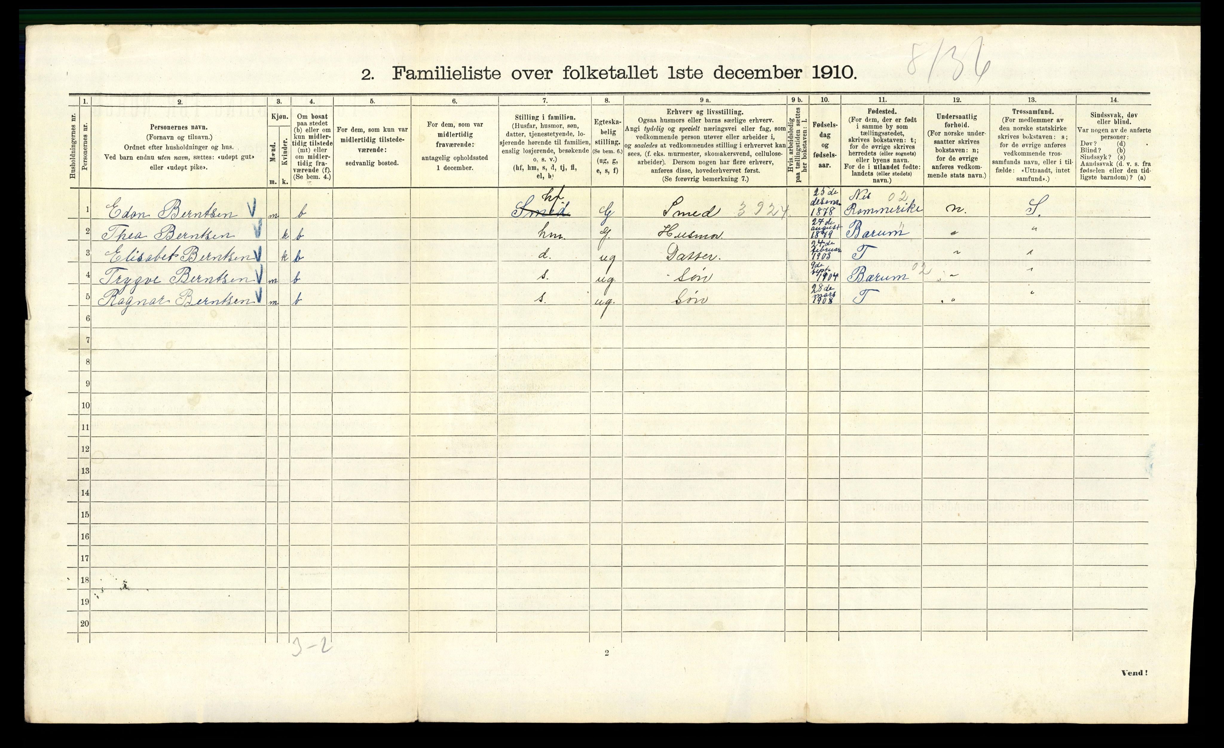 RA, 1910 census for Kristiania, 1910, p. 68350