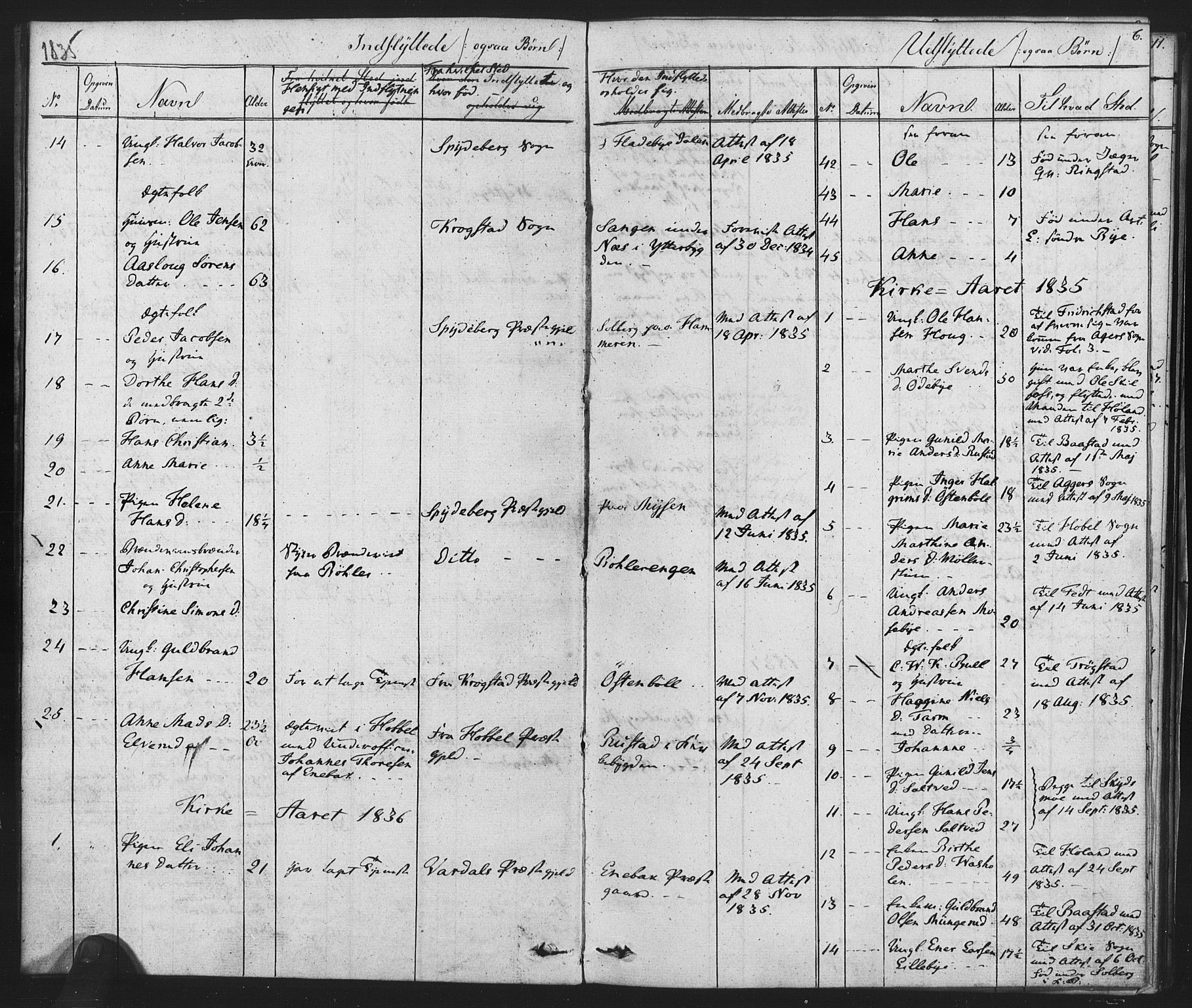 Enebakk prestekontor Kirkebøker, SAO/A-10171c/F/Fa/L0014: Parish register (official) no. I 14, 1833-1878, p. 6