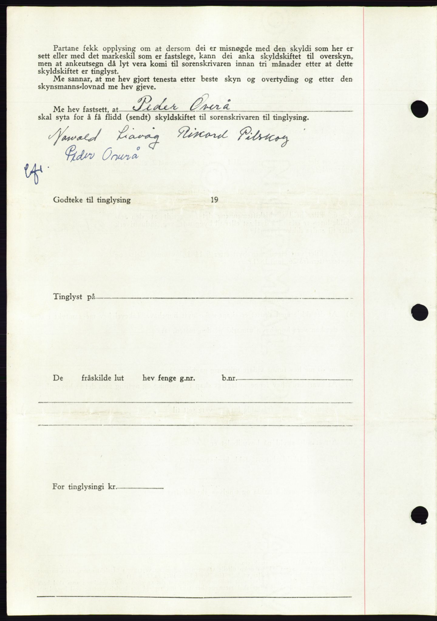 Søre Sunnmøre sorenskriveri, AV/SAT-A-4122/1/2/2C/L0078: Mortgage book no. 4A, 1946-1946, Diary no: : 786/1946