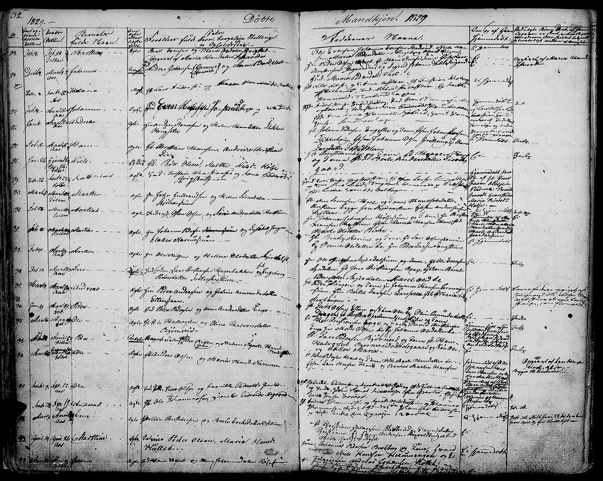 Vestre Toten prestekontor, AV/SAH-PREST-108/H/Ha/Haa/L0002: Parish register (official) no. 2, 1825-1837, p. 32