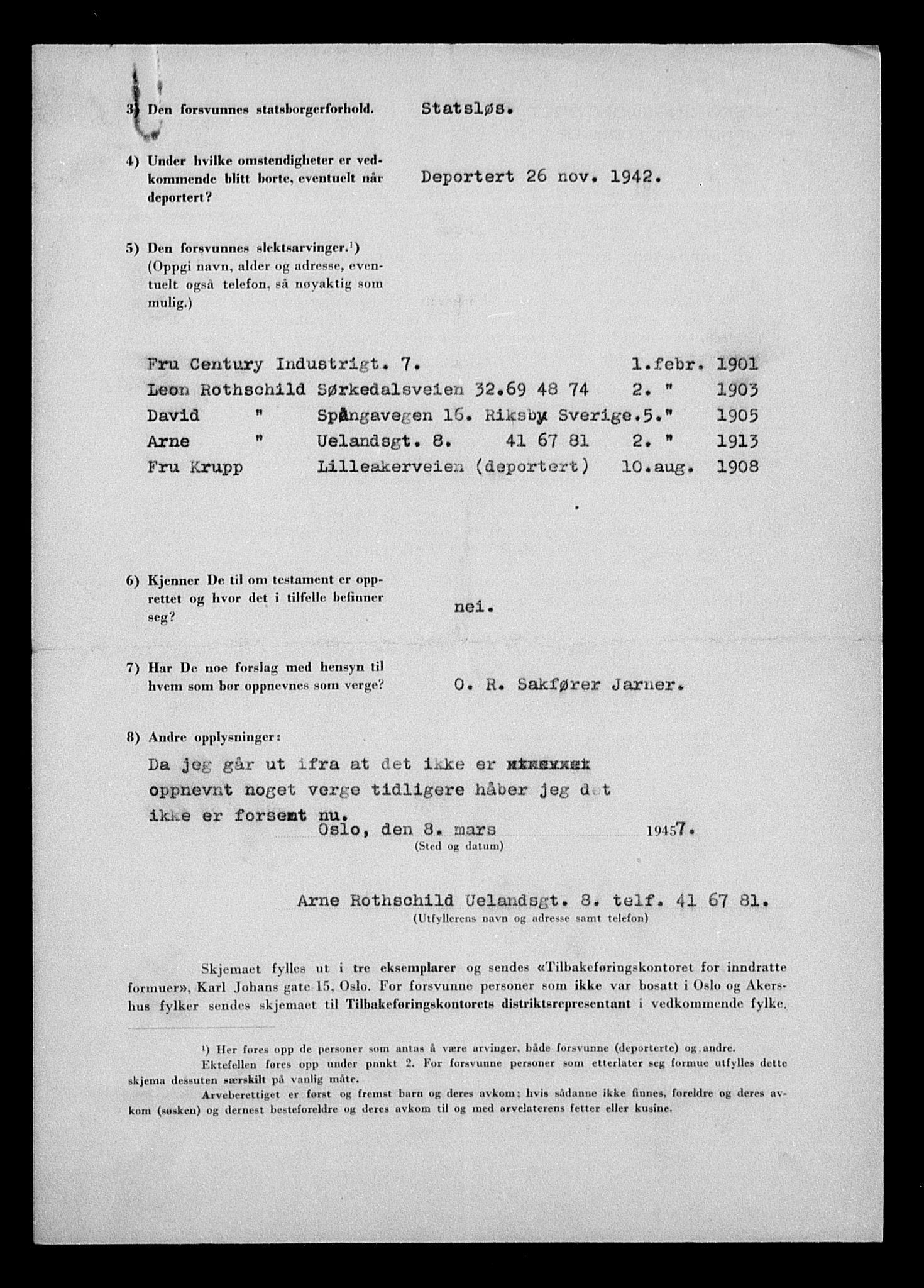 Justisdepartementet, Tilbakeføringskontoret for inndratte formuer, AV/RA-S-1564/H/Hc/Hcc/L0975: --, 1945-1947, p. 6