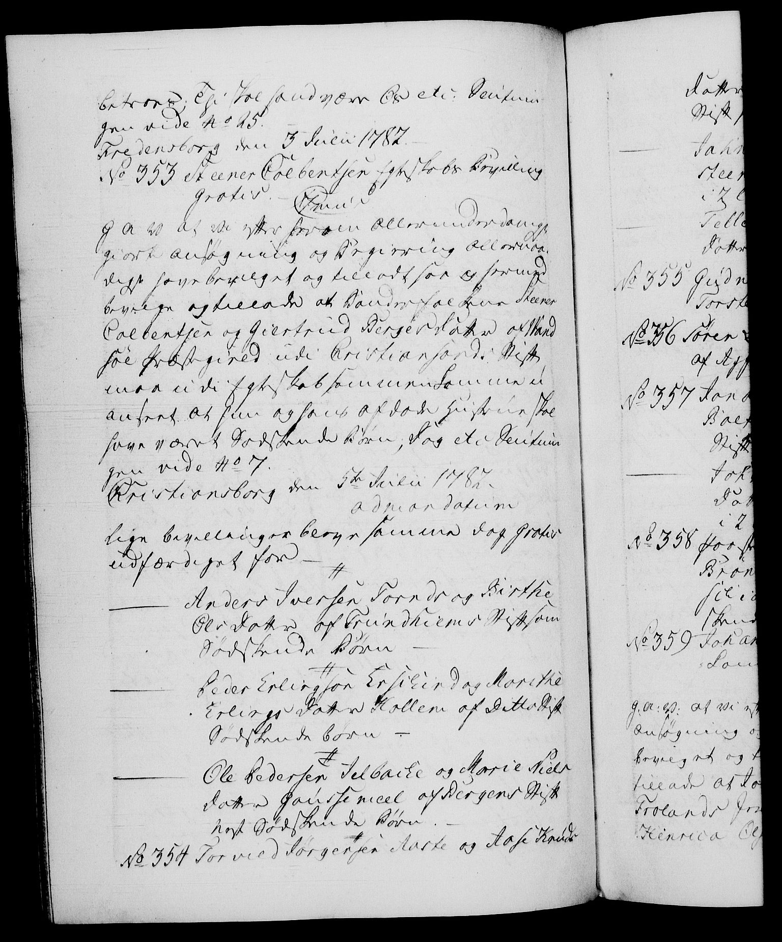 Danske Kanselli 1572-1799, RA/EA-3023/F/Fc/Fca/Fcaa/L0049: Norske registre, 1782-1783, p. 206b