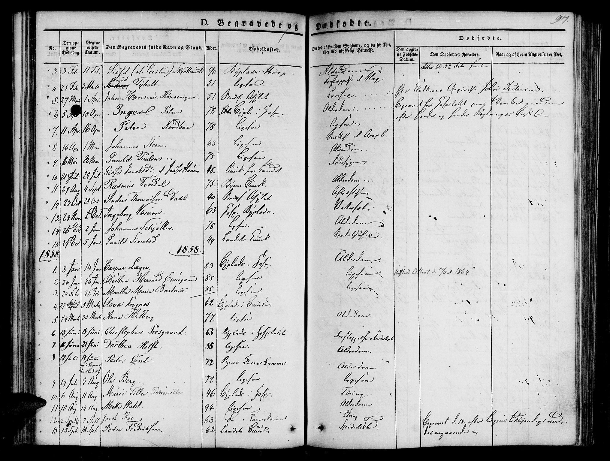 Ministerialprotokoller, klokkerbøker og fødselsregistre - Sør-Trøndelag, SAT/A-1456/623/L0468: Parish register (official) no. 623A02, 1826-1867, p. 97