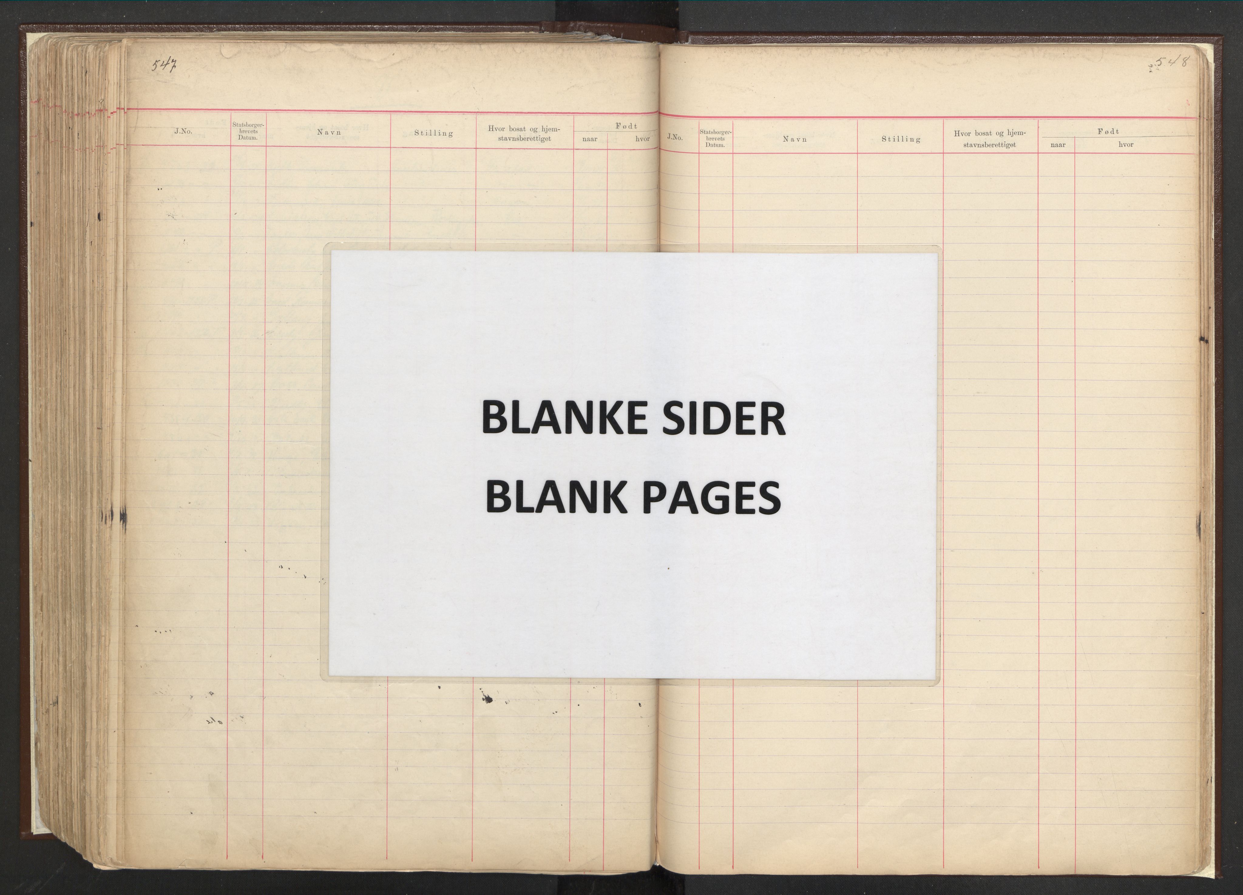 Justisdepartementet, 3. politikontor P3, RA/S-1051/C/Cc/L0001: Journal over statsborgersaker, 1891-1946, p. 547-548