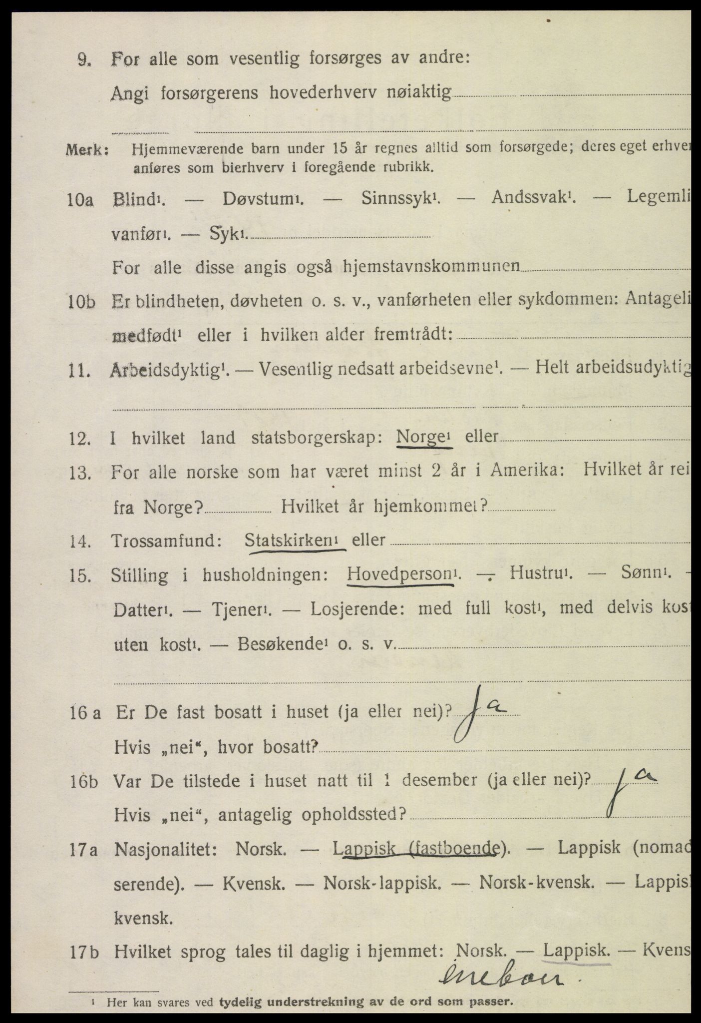 SAT, 1920 census for Snåsa, 1920, p. 3455