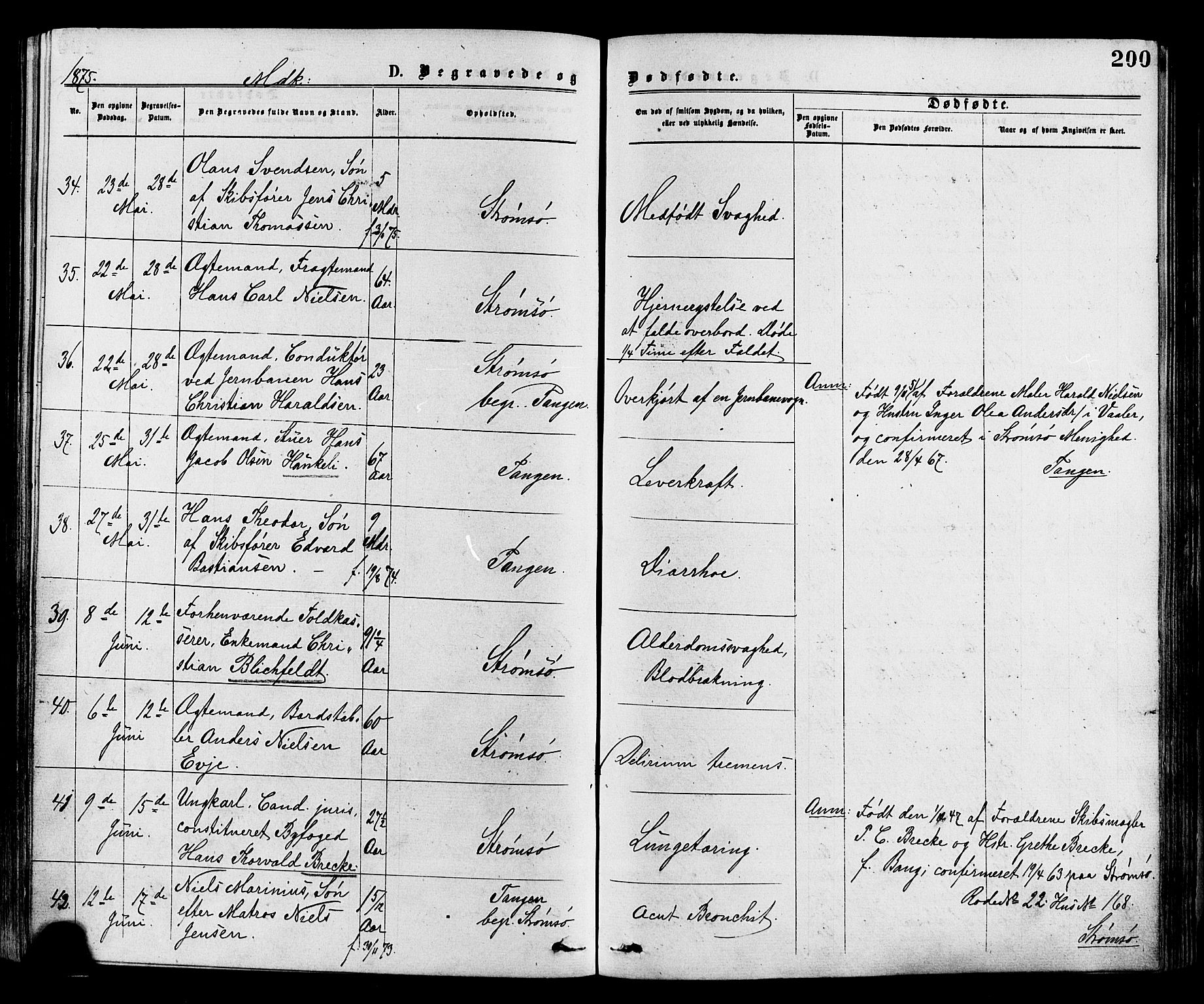 Strømsø kirkebøker, SAKO/A-246/F/Fa/L0019: Parish register (official) no. I 19, 1874-1877, p. 200