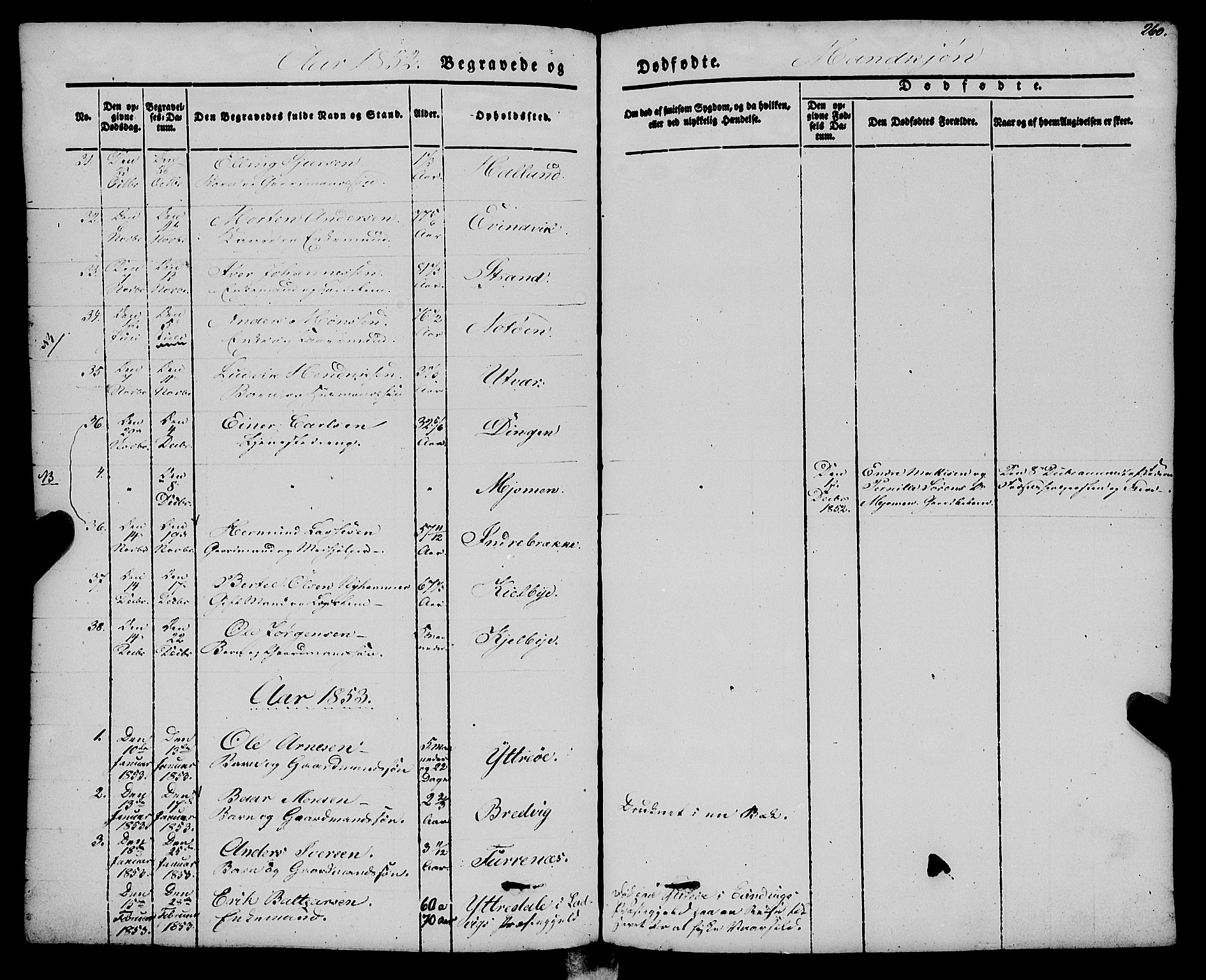 Gulen sokneprestembete, AV/SAB-A-80201/H/Haa/Haaa/L0021: Parish register (official) no. A 21, 1848-1858, p. 260