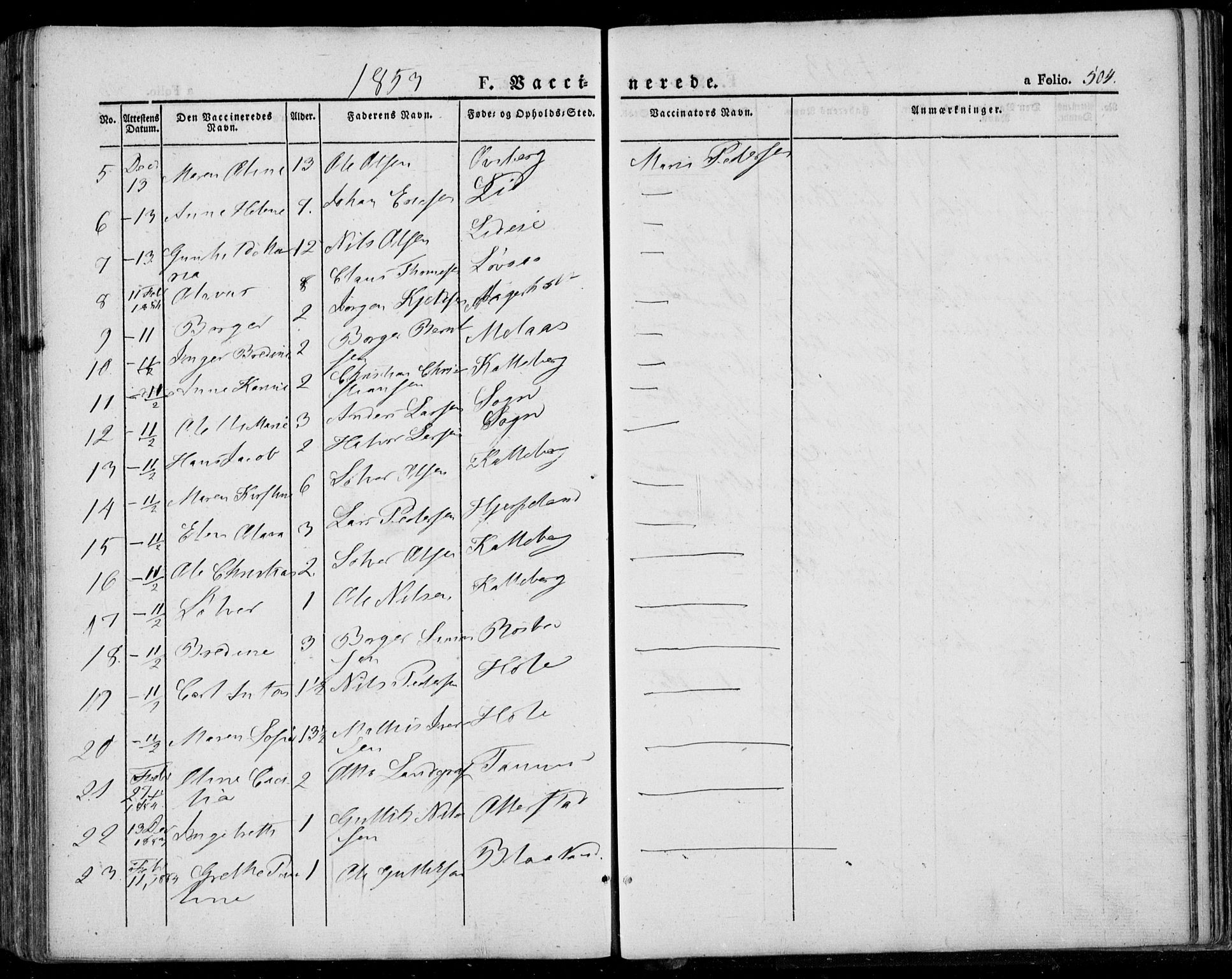Lardal kirkebøker, AV/SAKO-A-350/F/Fa/L0006: Parish register (official) no. I 6, 1835-1860, p. 504
