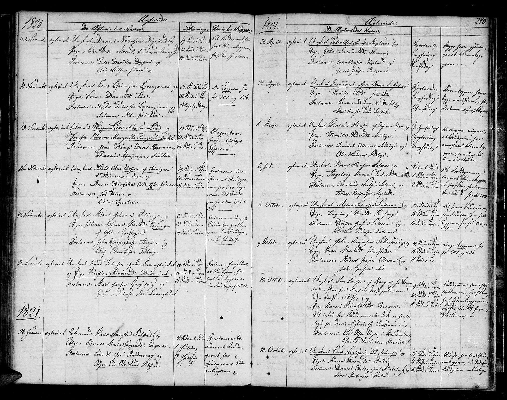 Ibestad sokneprestembete, AV/SATØ-S-0077/H/Ha/Haa/L0004kirke: Parish register (official) no. 4, 1801-1824, p. 240