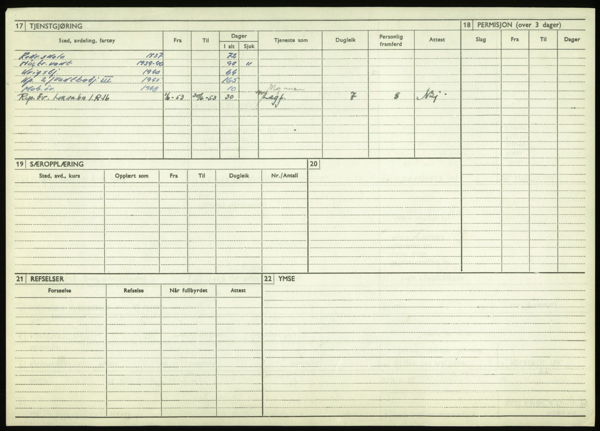 Forsvaret, Troms infanteriregiment nr. 16, AV/RA-RAFA-3146/P/Pa/L0021: Rulleblad for regimentets menige mannskaper, årsklasse 1937, 1937, p. 188