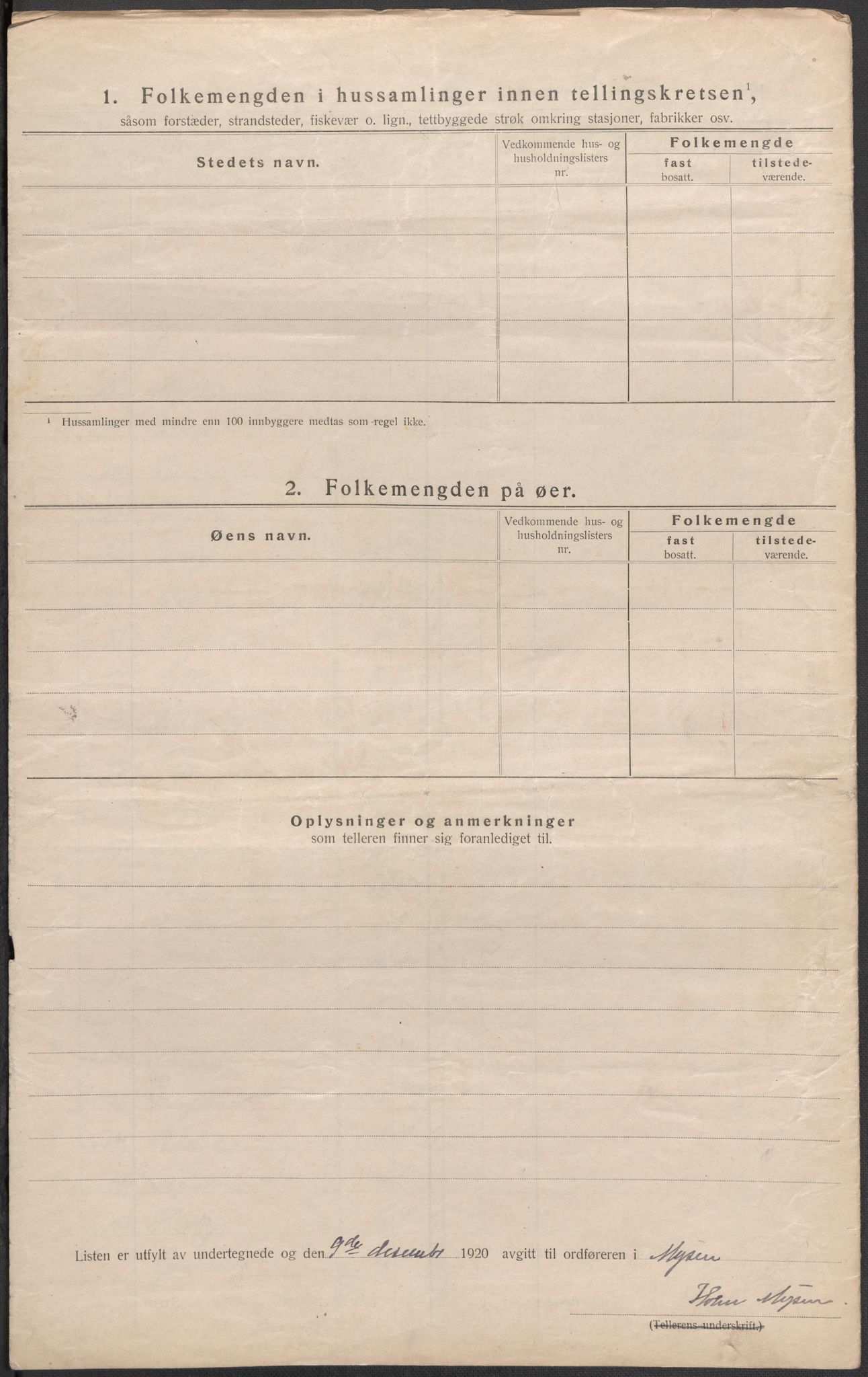 SAO, 1920 census for Mysen, 1920, p. 12